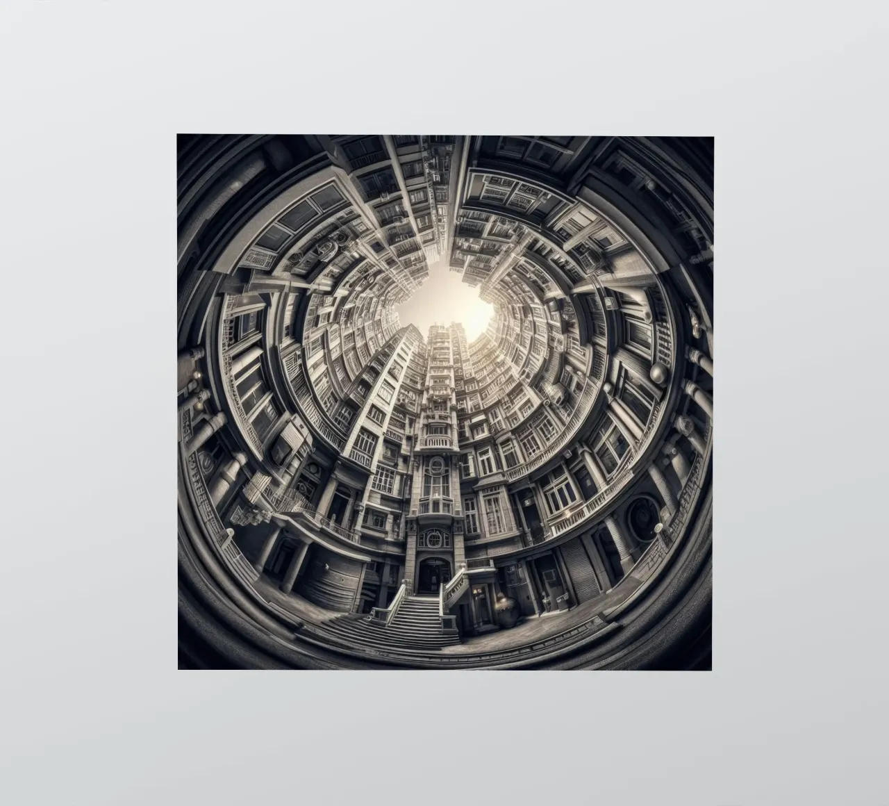 Sphere 062 - Surreal Monochrome Circular Architecture adesivo da Spheres