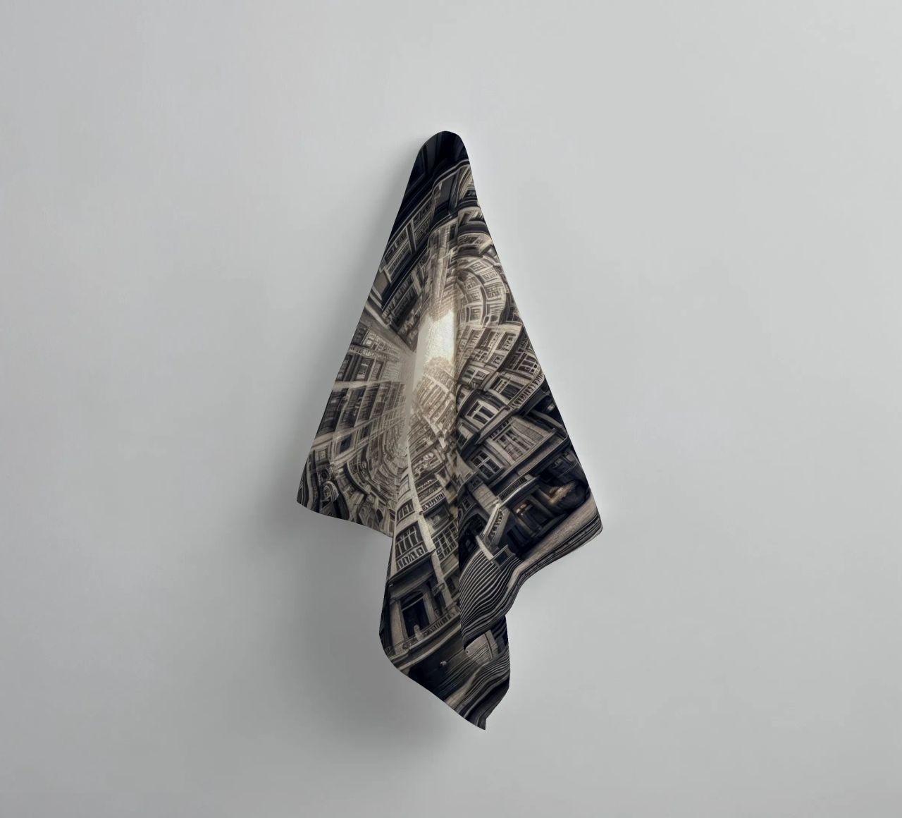 Sphere 062 - Surreal Monochrome Circular Architecture towel by Spheres
