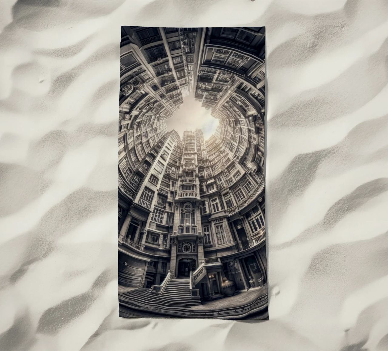Sphere 062 - Surreal Monochrome Circular Architecture telo mare da Spheres