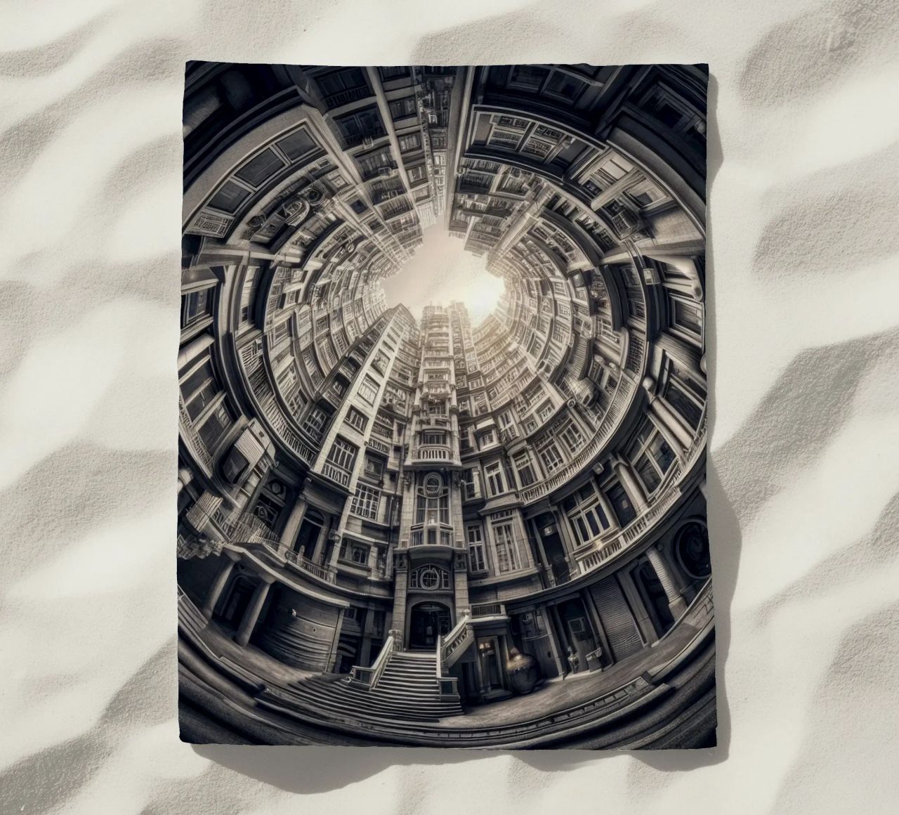 Sphere 062 - Surreal Monochrome Circular Architecture telo mare da Spheres