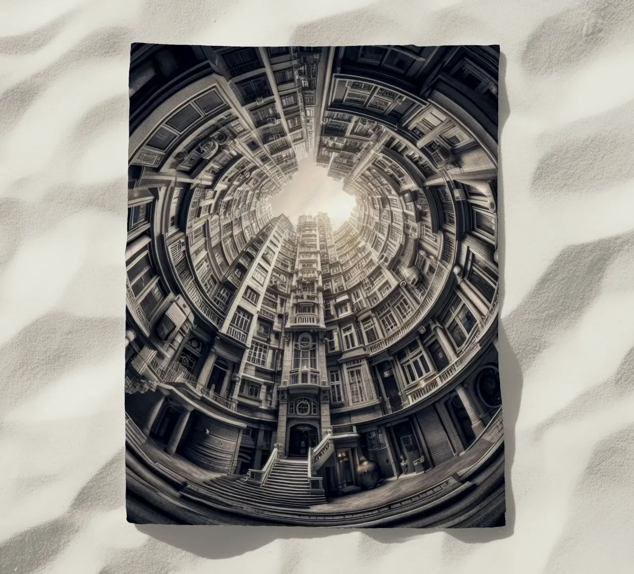 Sphere 062 - Surreal Monochrome Circular Architecture telo mare da Spheres