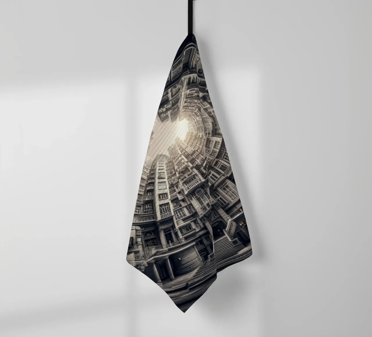 Sphere 062 - Surreal Monochrome Circular Architecture torchon de Spheres