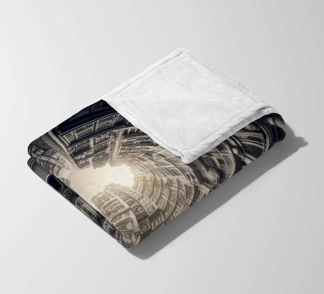 Sphere 062 - Surreal Monochrome Circular Architecture coperta in pile da Spheres