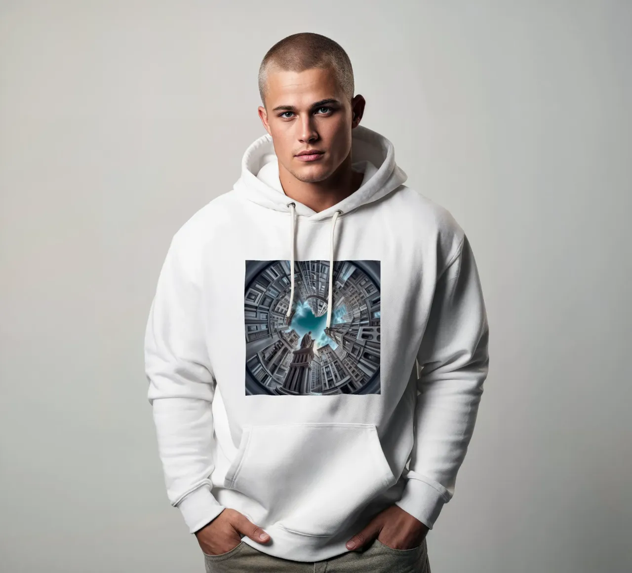 Sphere 063 - Surreal Circular Architecture With Statue sweat à capuche de Spheres