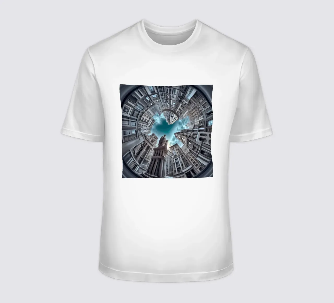 Sphere 063 - Surreal Circular Architecture With Statue t-shirt da Spheres