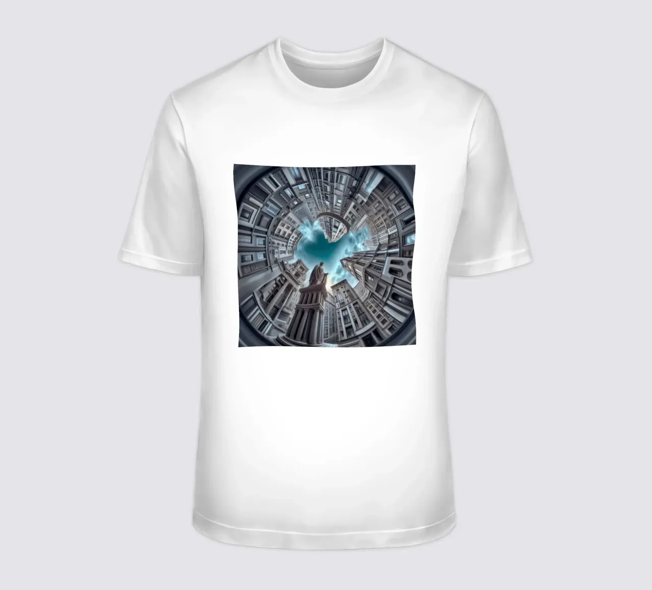 Sphere 063 - Surreal Circular Architecture With Statue T-Shirt von Spheres