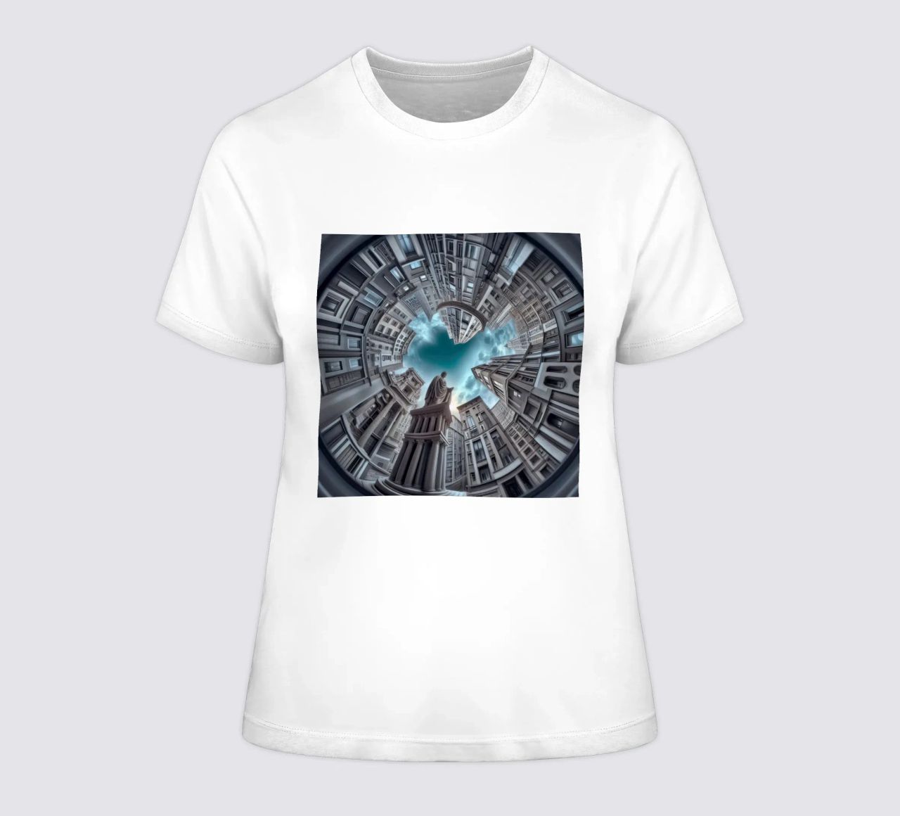 Sphere 063 - Surreal Circular Architecture With Statue t-shirt da donna da Spheres