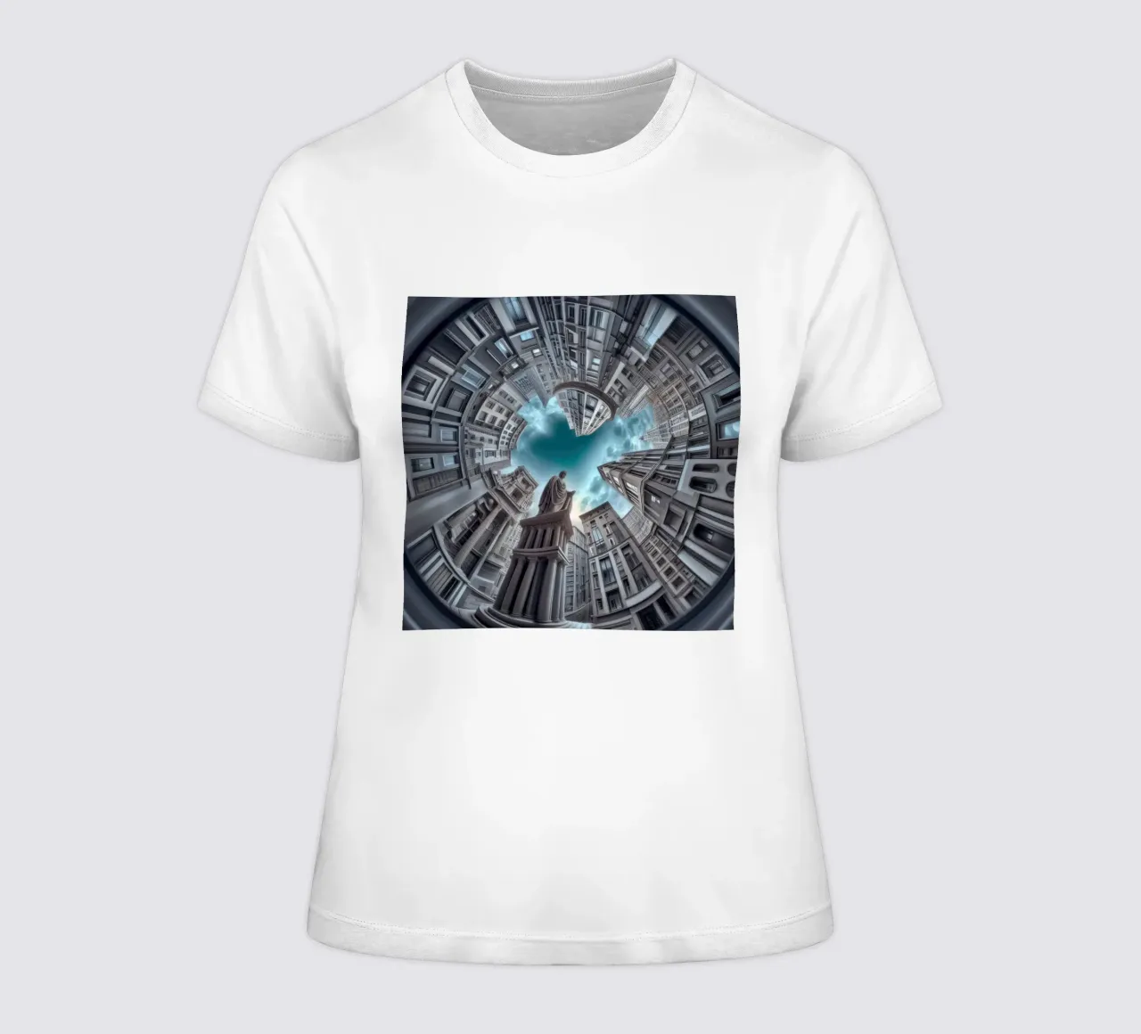 Sphere 063 - Surreal Circular Architecture With Statue t-shirt da donna da Spheres