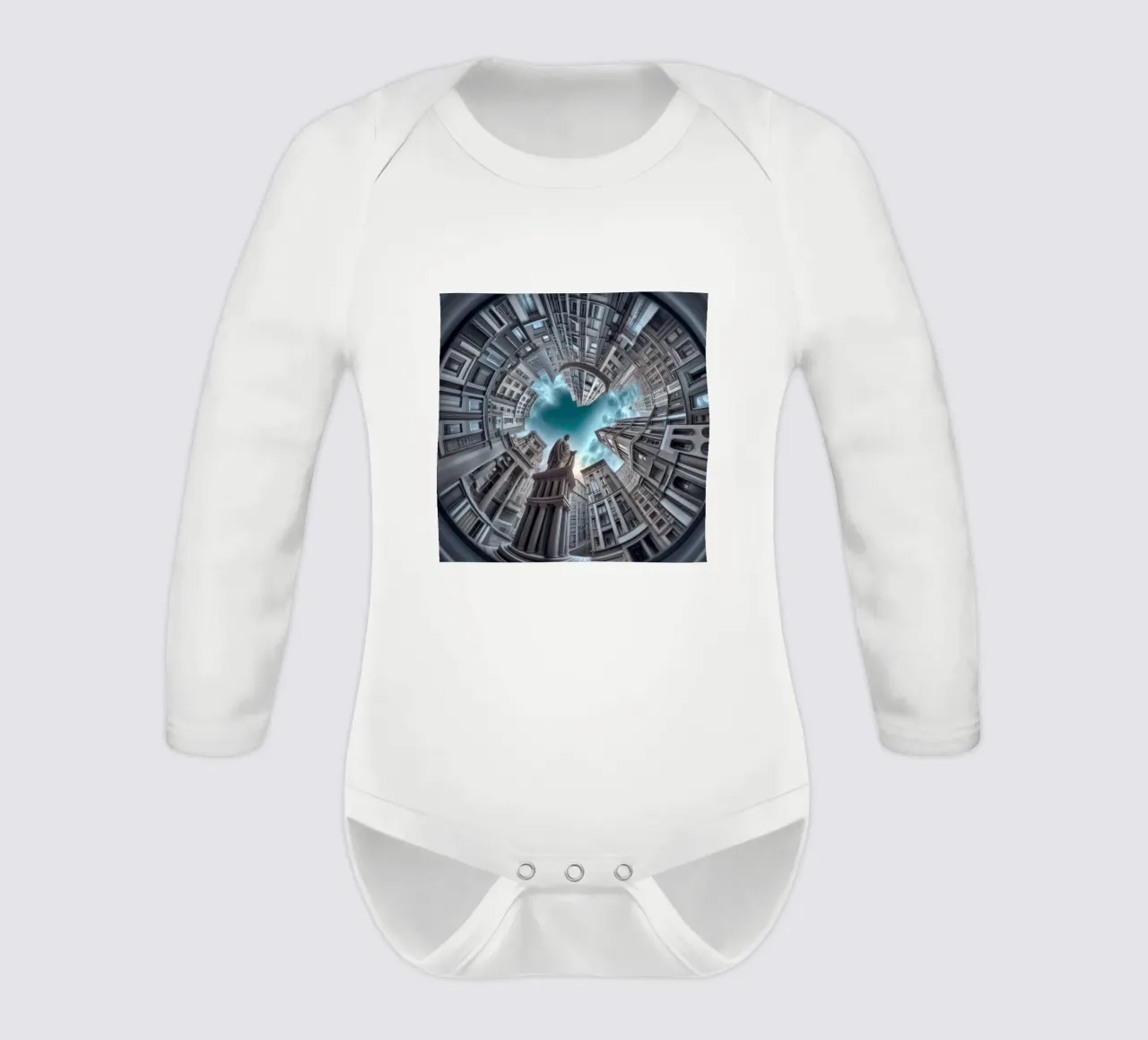 Sphere 063 - Surreal Circular Architecture With Statue body neonato maniche lunghe da Spheres