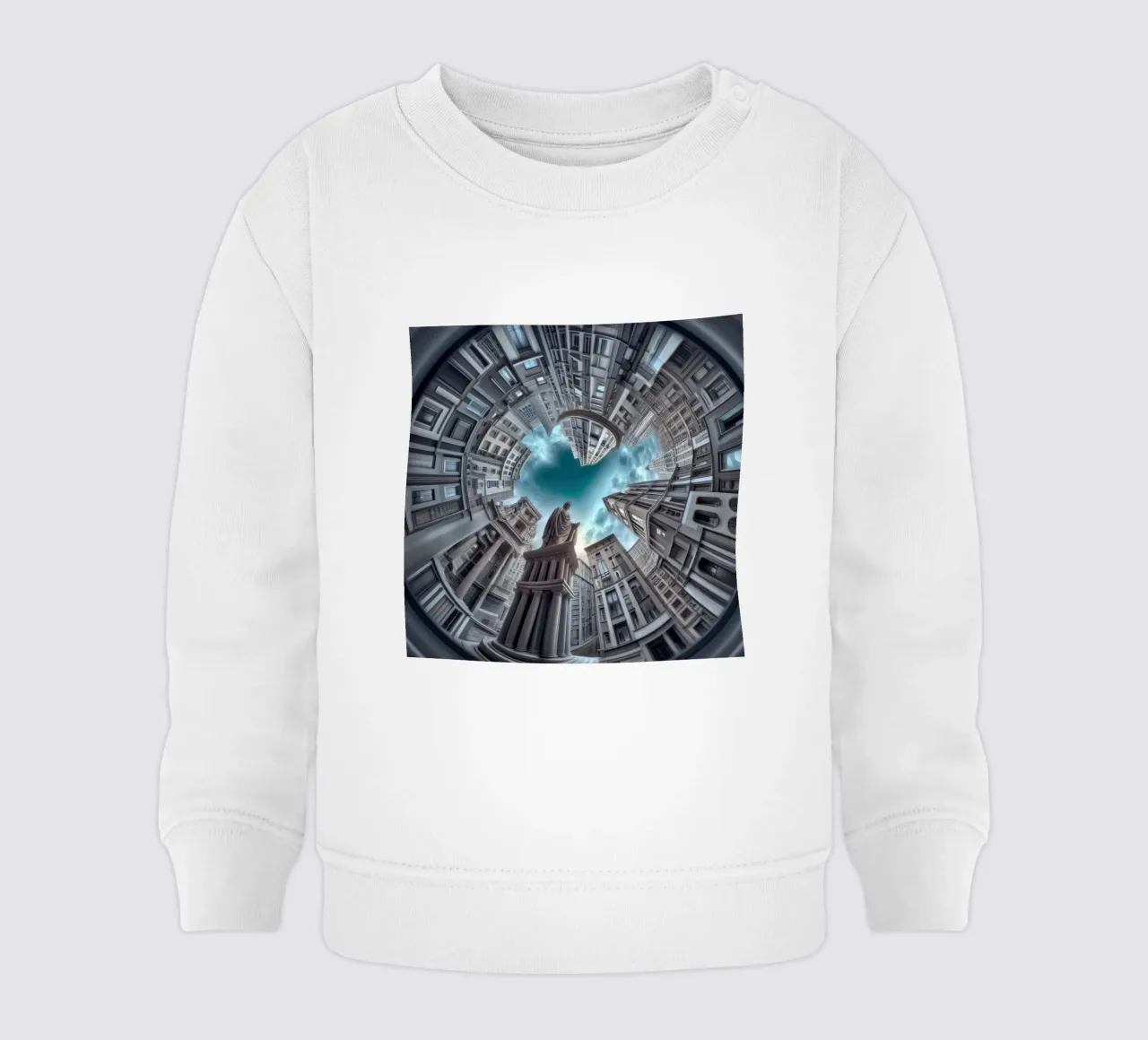 Sphere 063 - Surreal Circular Architecture With Statue Baby Sweatshirt von Spheres