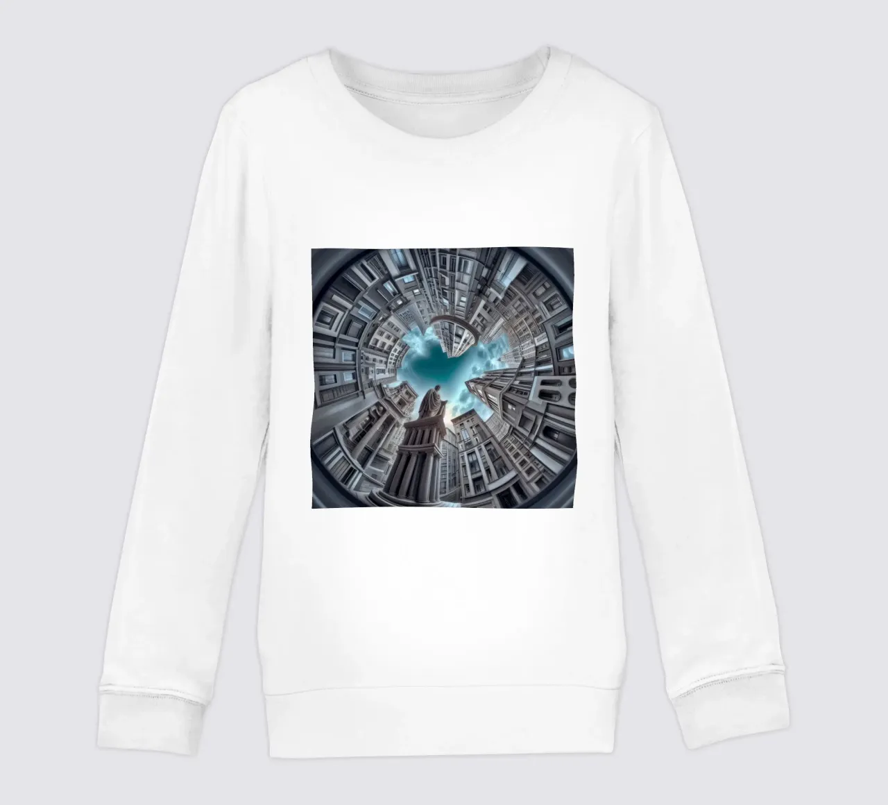 Sphere 063 - Surreal Circular Architecture With Statue sweat enfant de Spheres
