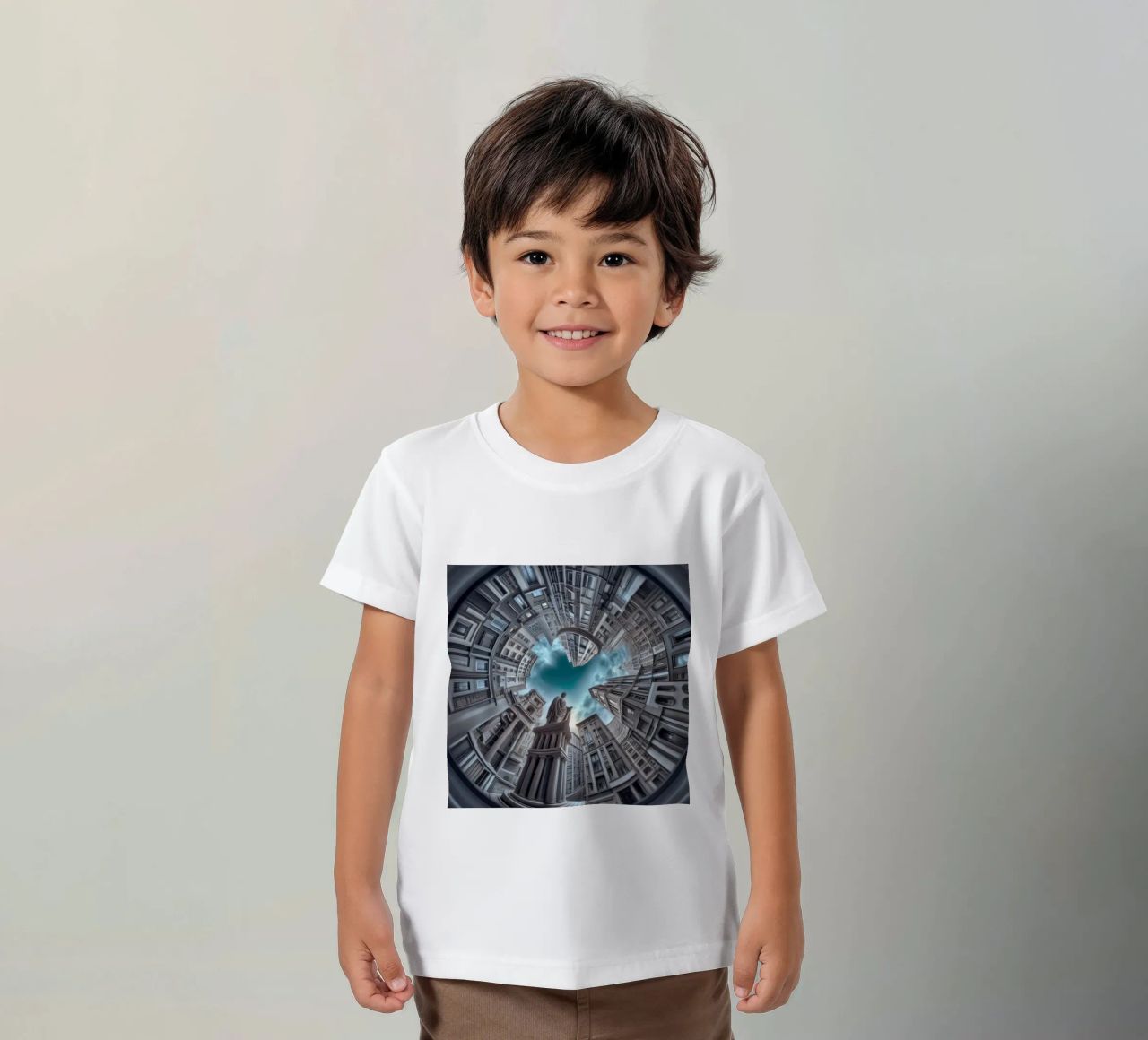 Sphere 063 - Surreal Circular Architecture With Statue t-shirt bambini da Spheres