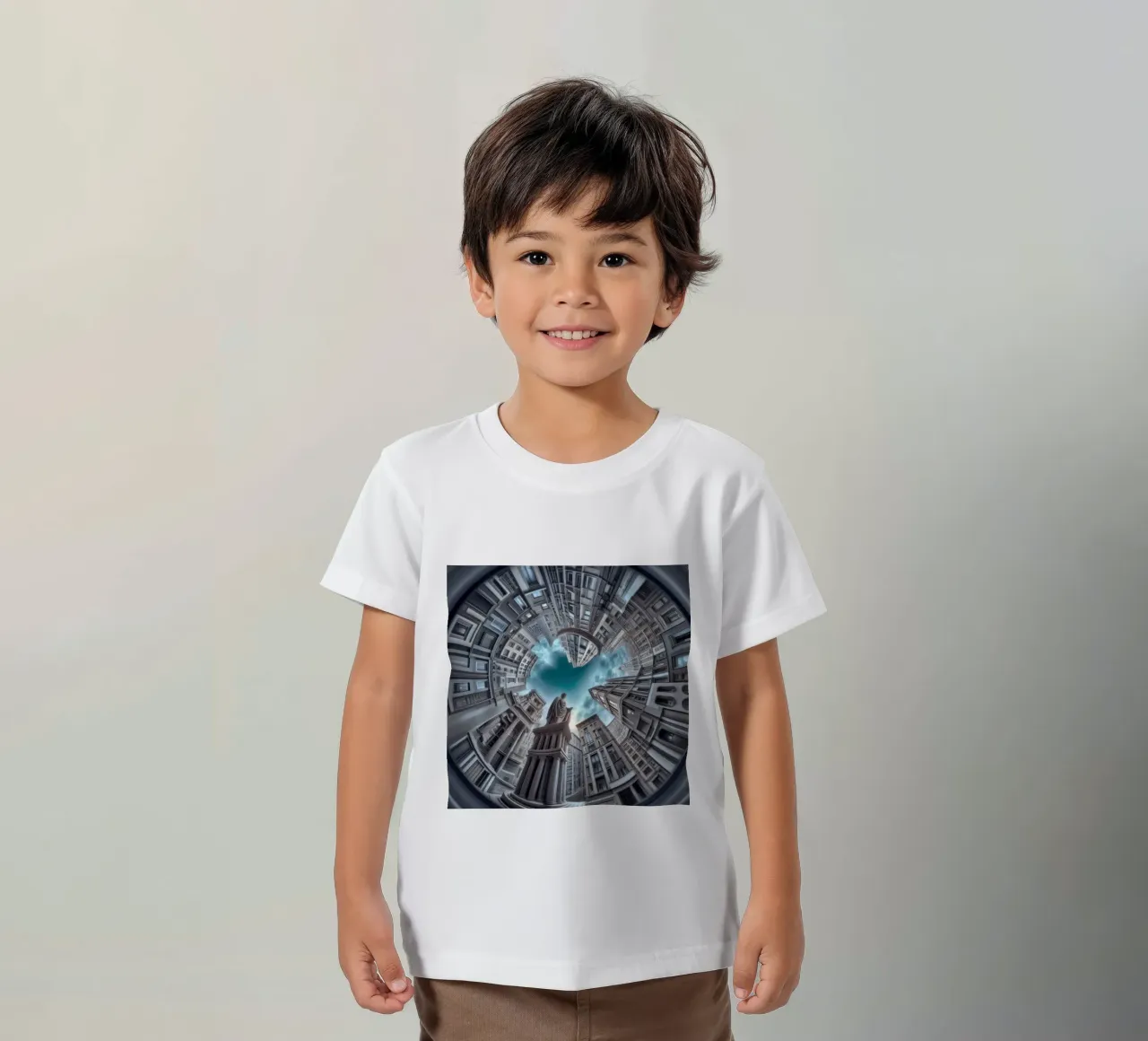 Sphere 063 - Surreal Circular Architecture With Statue t-shirt bambini da Spheres