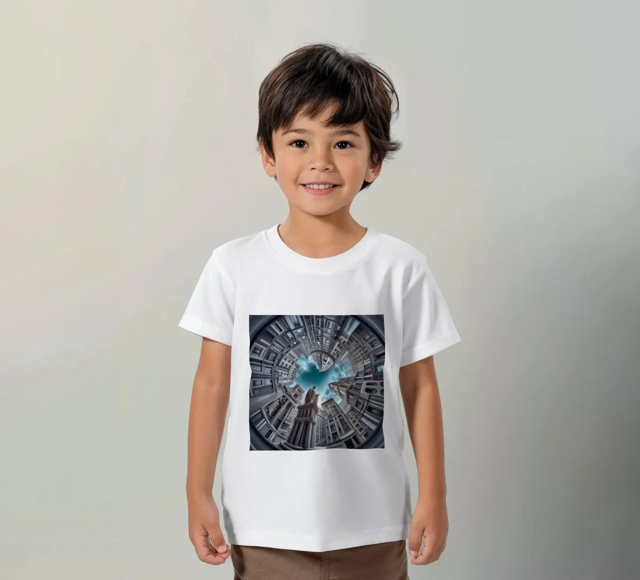 Sphere 063 - Surreal Circular Architecture With Statue camiseta para niños de Spheres