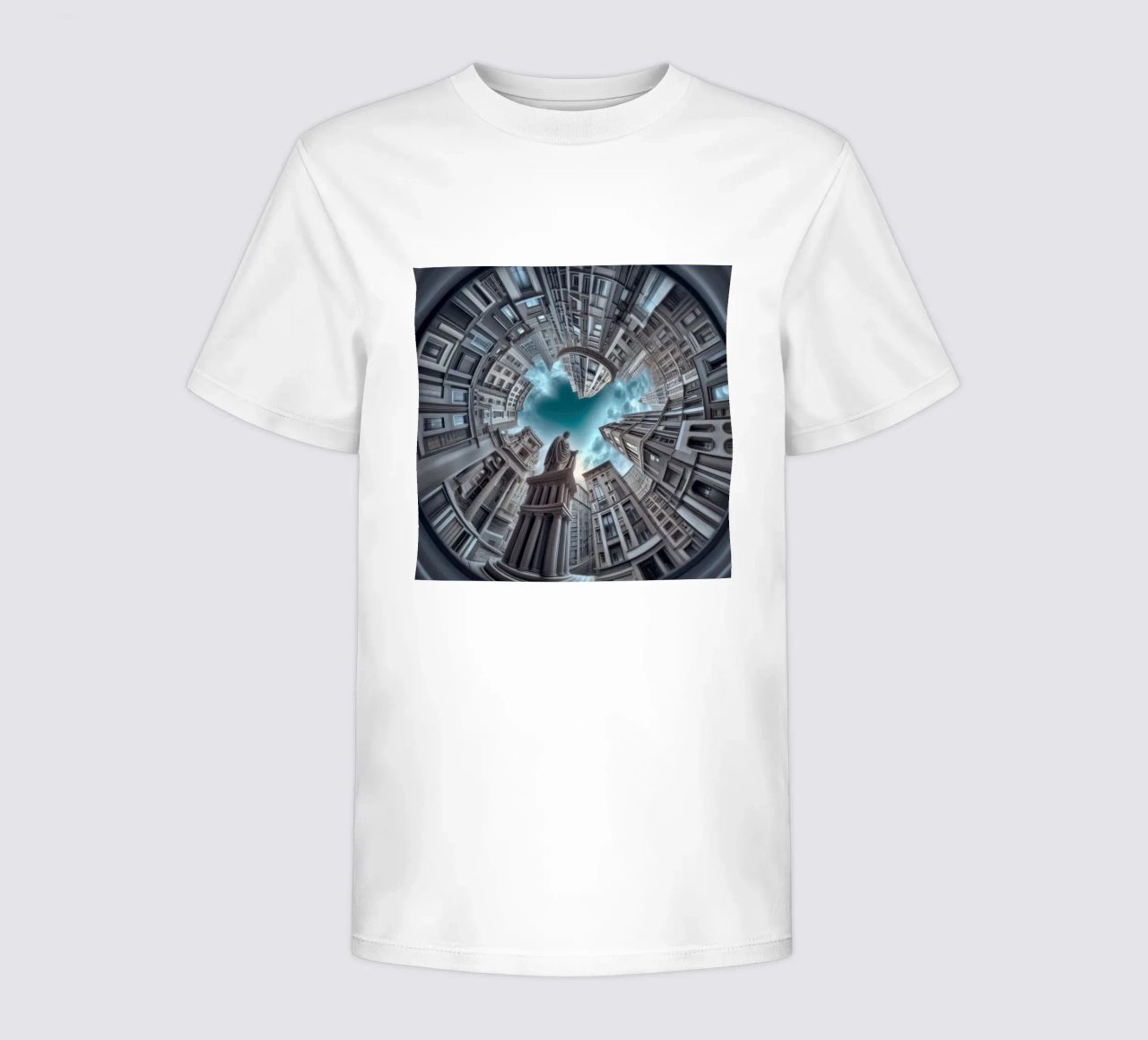Sphere 063 - Surreal Circular Architecture With Statue t-shirt bambini da Spheres