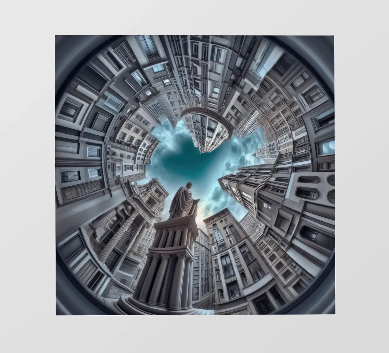 Sphere 063 - Surreal Circular Architecture With Statue film rétro-éclairé de Spheres