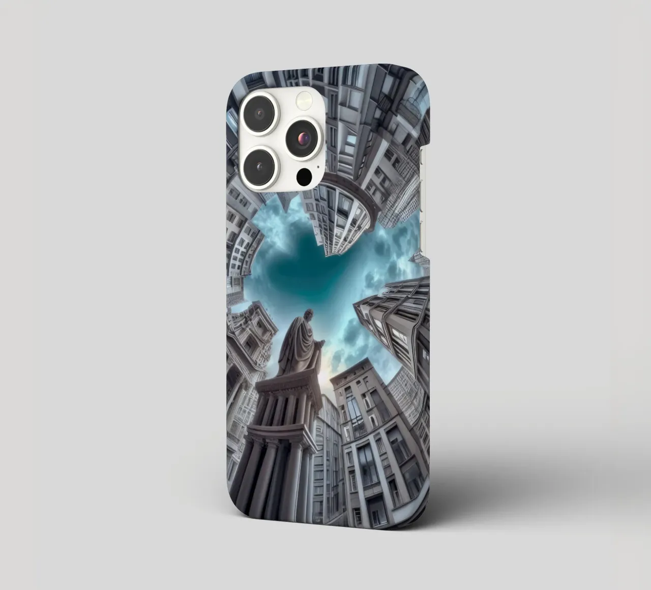 Sphere 063 - Surreal Circular Architecture With Statue cover iphone da Spheres