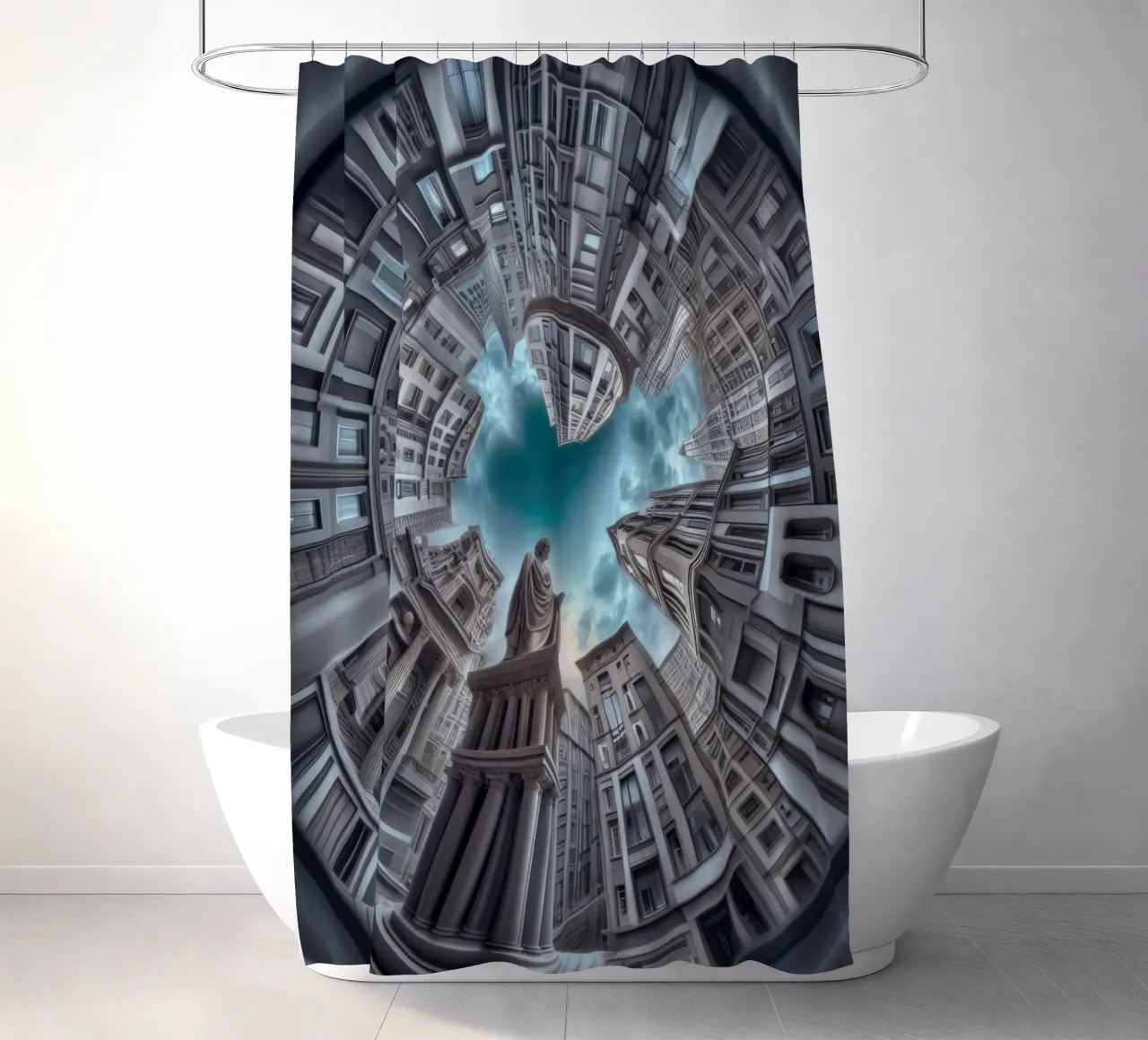 Sphere 063 - Surreal Circular Architecture With Statue tenda da doccia da Spheres