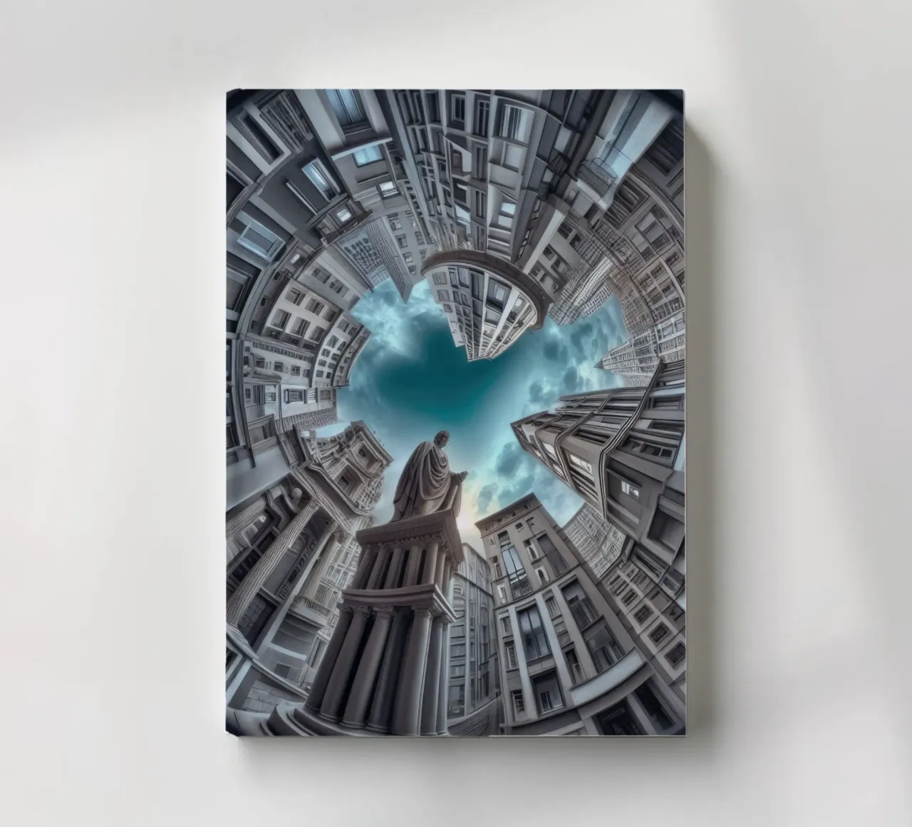 Sphere 063 - Surreal Circular Architecture With Statue cuaderno de Spheres