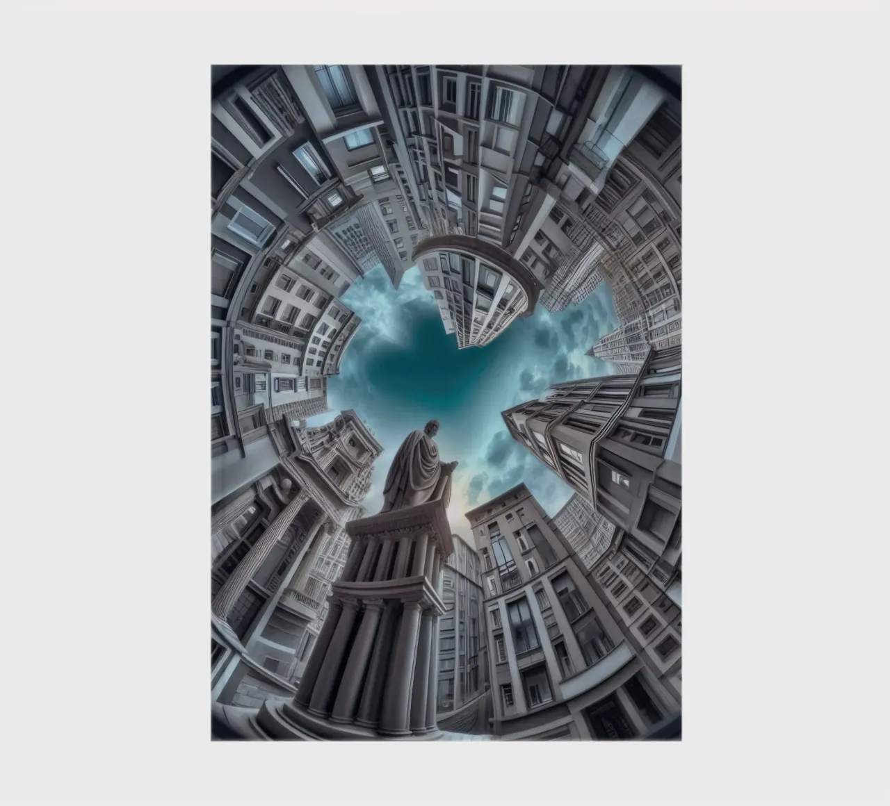 Sphere 063 - Surreal Circular Architecture With Statue notebook by Spheres