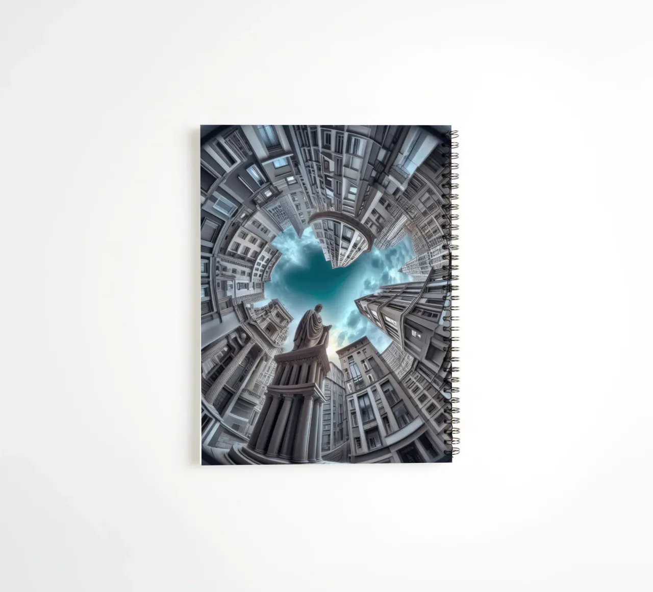 Sphere 063 - Surreal Circular Architecture With Statue carnet à spirale de Spheres