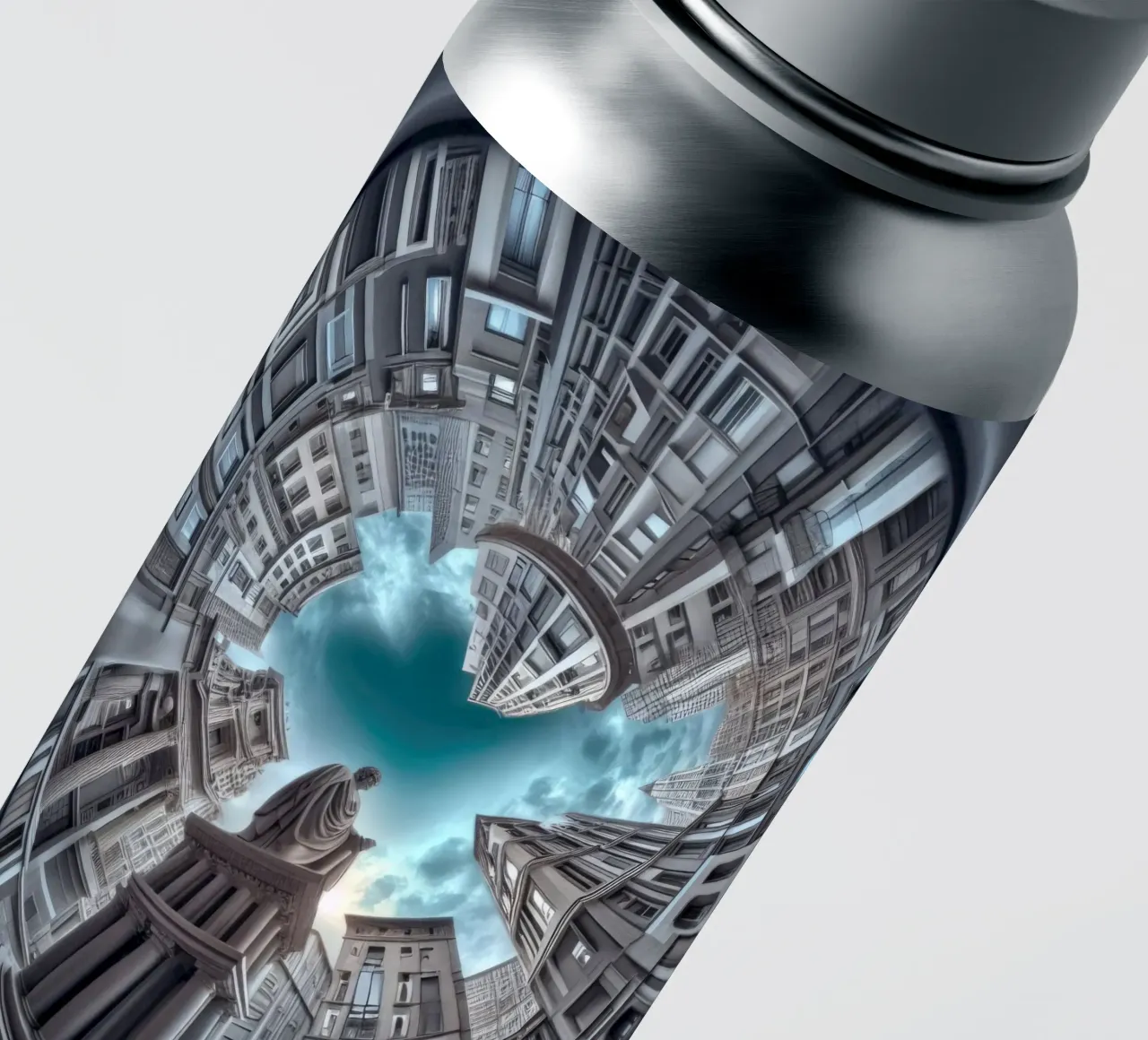 Sphere 063 - Surreal Circular Architecture With Statue adesivo da Spheres