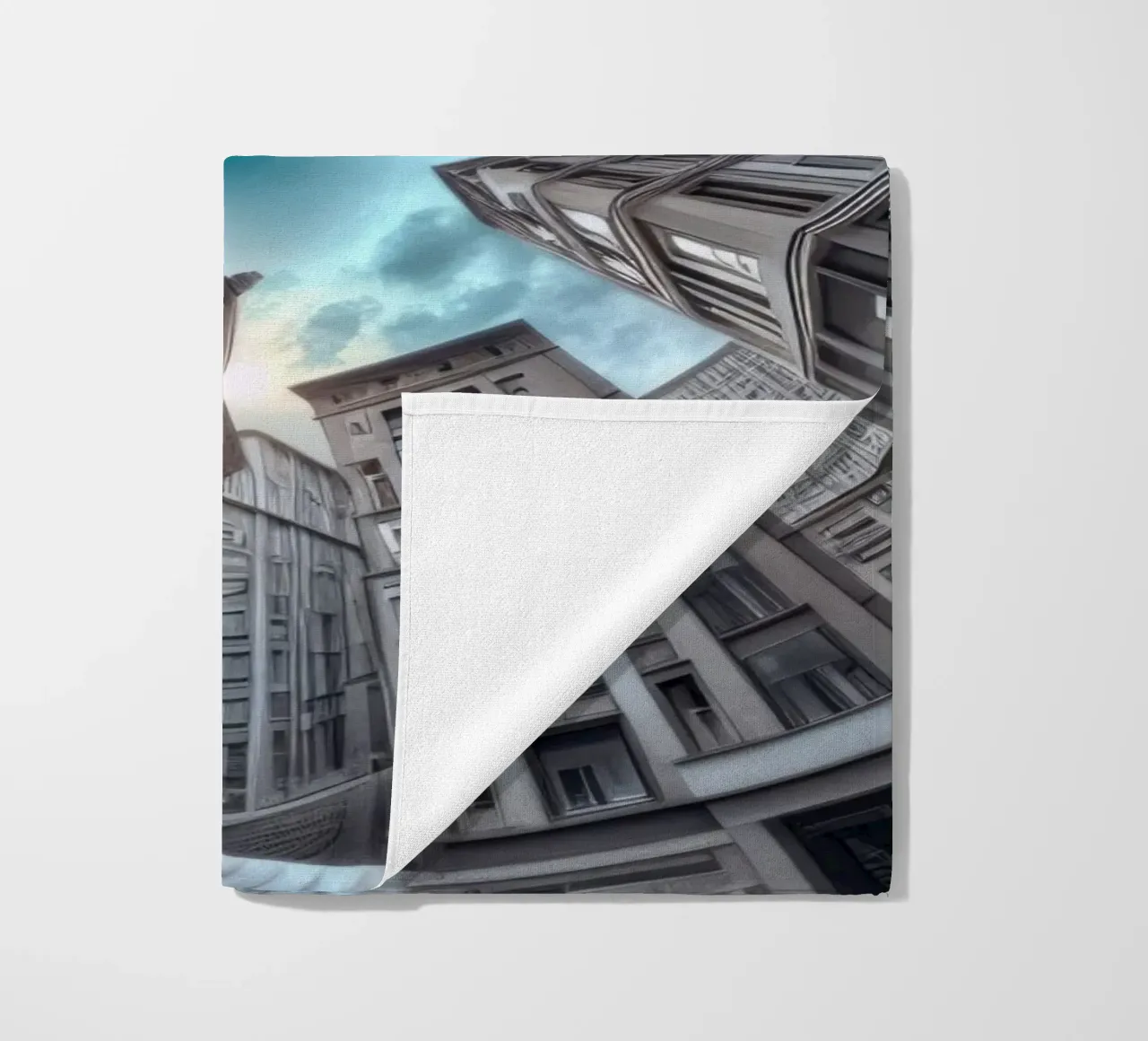 Sphere 063 - Surreal Circular Architecture With Statue Strandtuch von Spheres