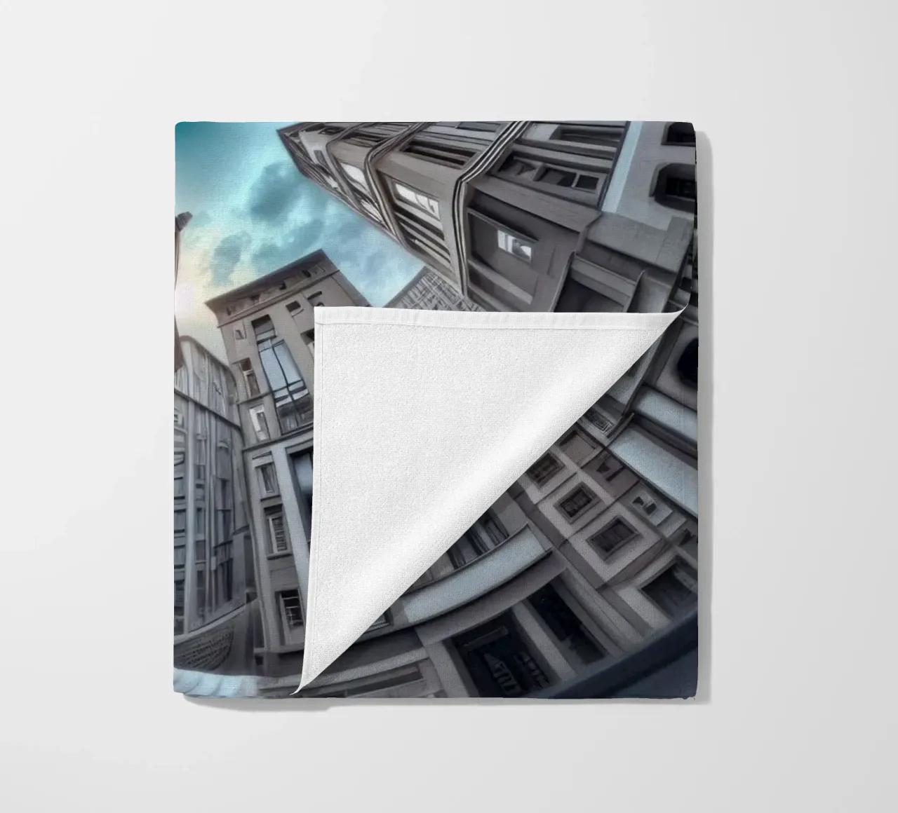 Sphere 063 - Surreal Circular Architecture With Statue Strandtuch von Spheres