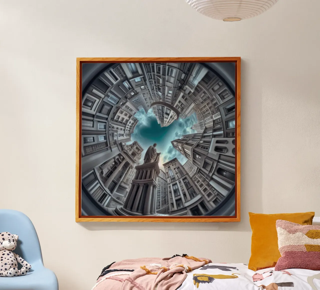 Sphere 063 - Surreal Circular Architecture With Statue plexiglass da Spheres