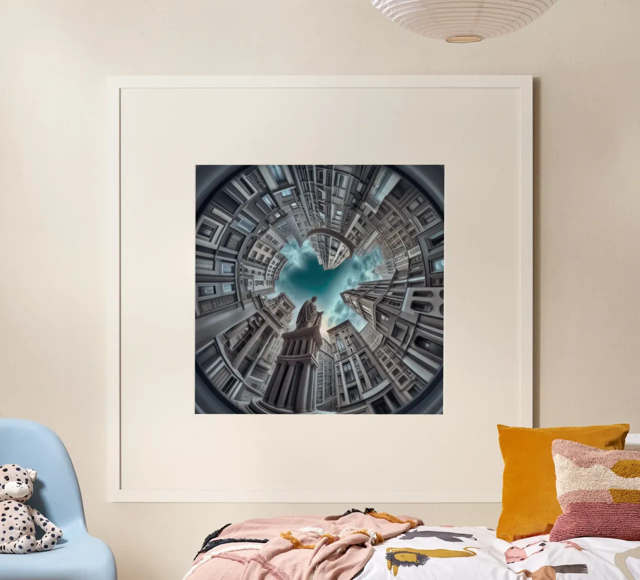 Sphere 063 - Surreal Circular Architecture With Statue poster da Spheres