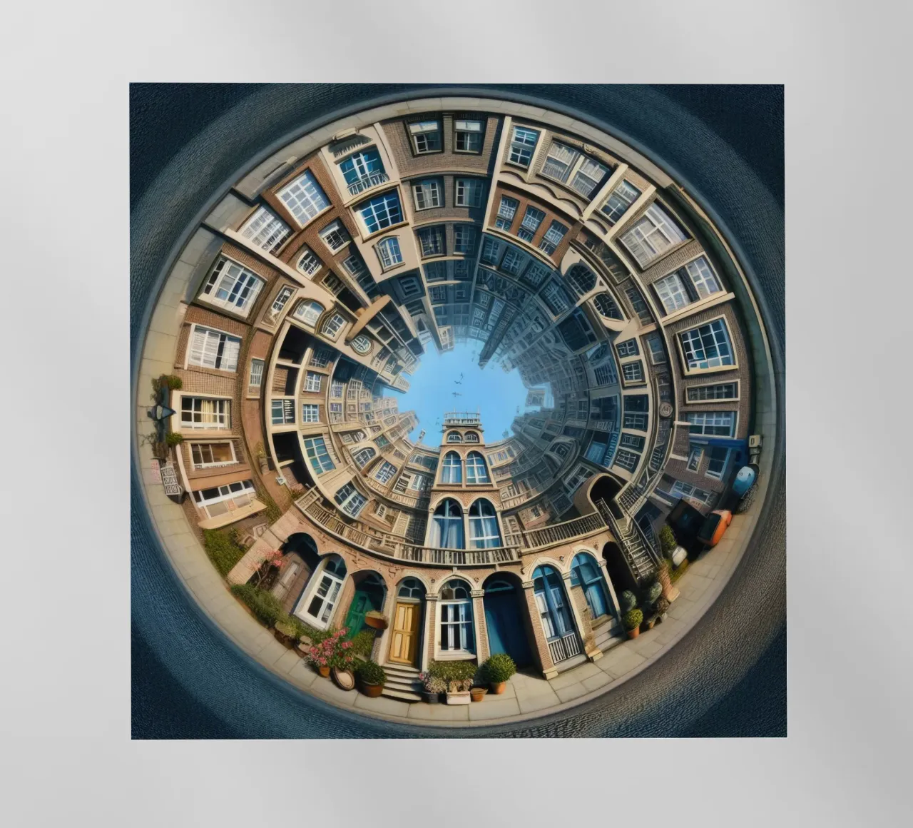 Sphere 064 - Circular Brick Architecture backlit film by Spheres