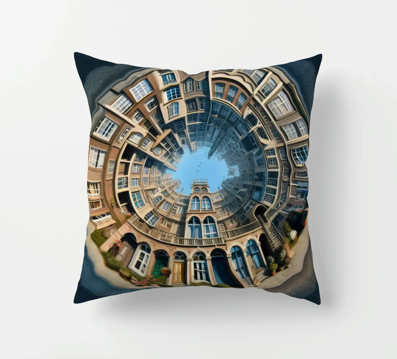 Sphere 064 - Circular Brick Architecture Kissen von Spheres