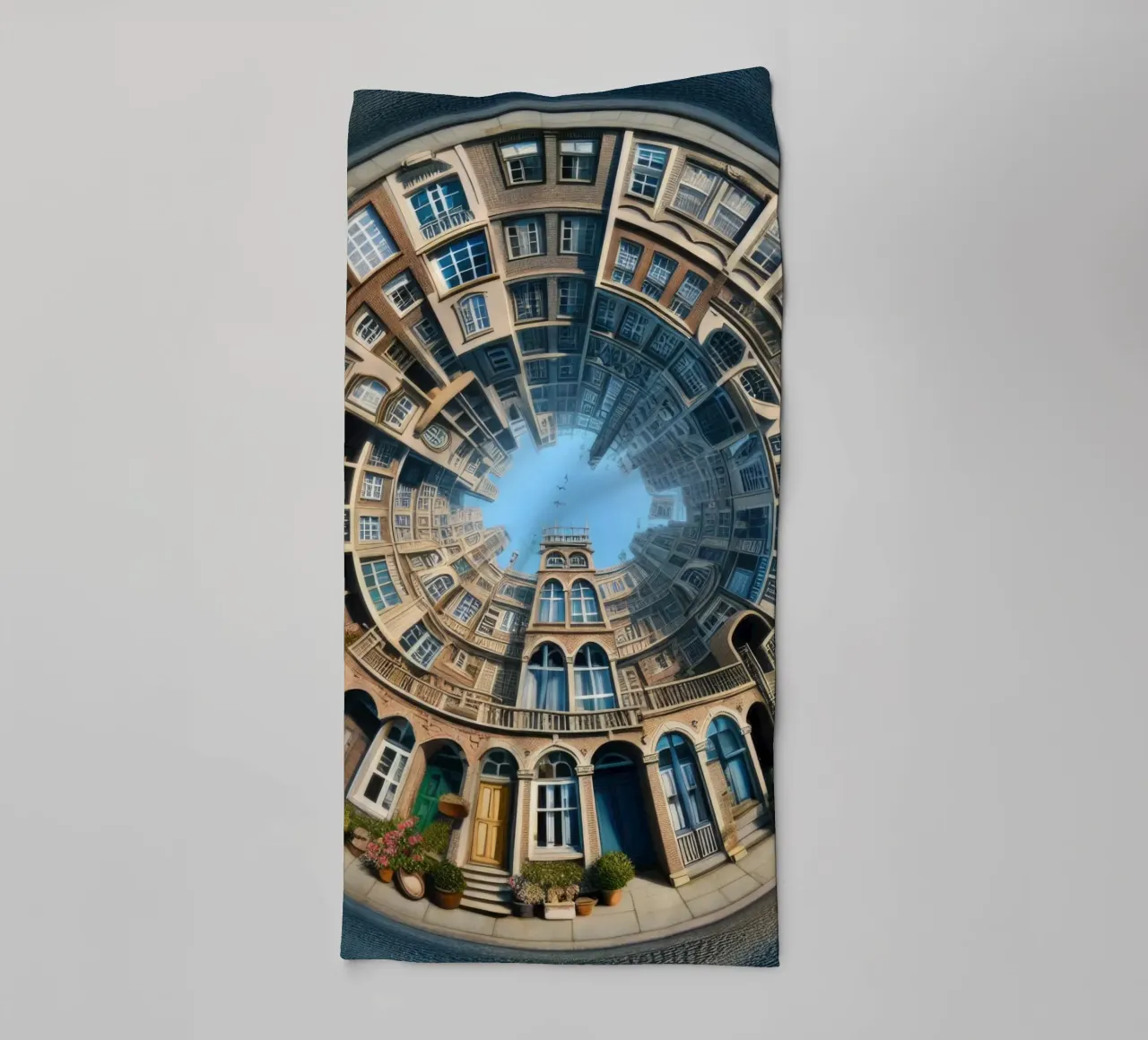 Sphere 064 - Circular Brick Architecture towel by Spheres