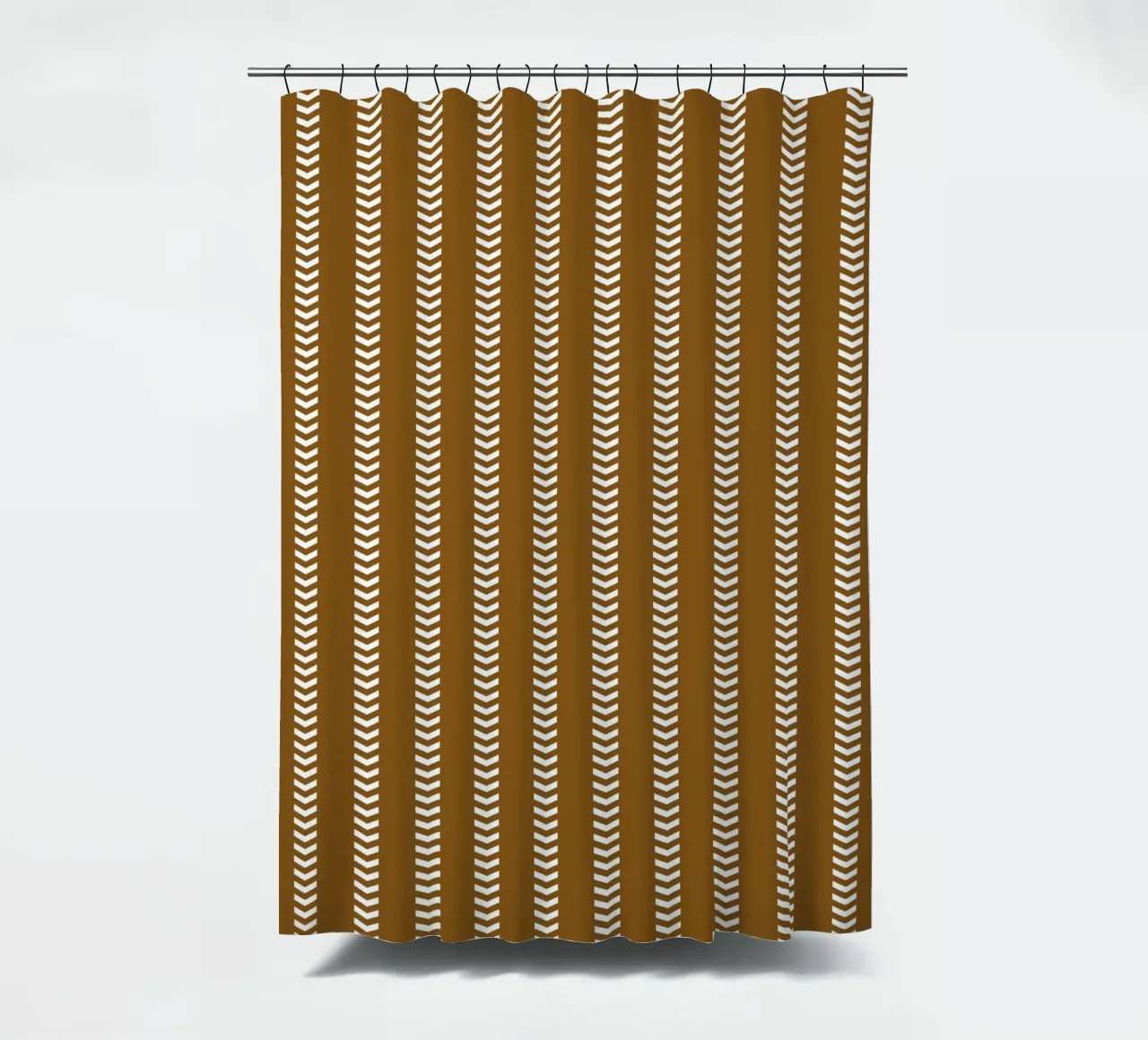 Chique Mudcloth Gestreepte Pijlen | Wit op Donker Chocolade Bruin douchegordijn van Beauty in Simplicity