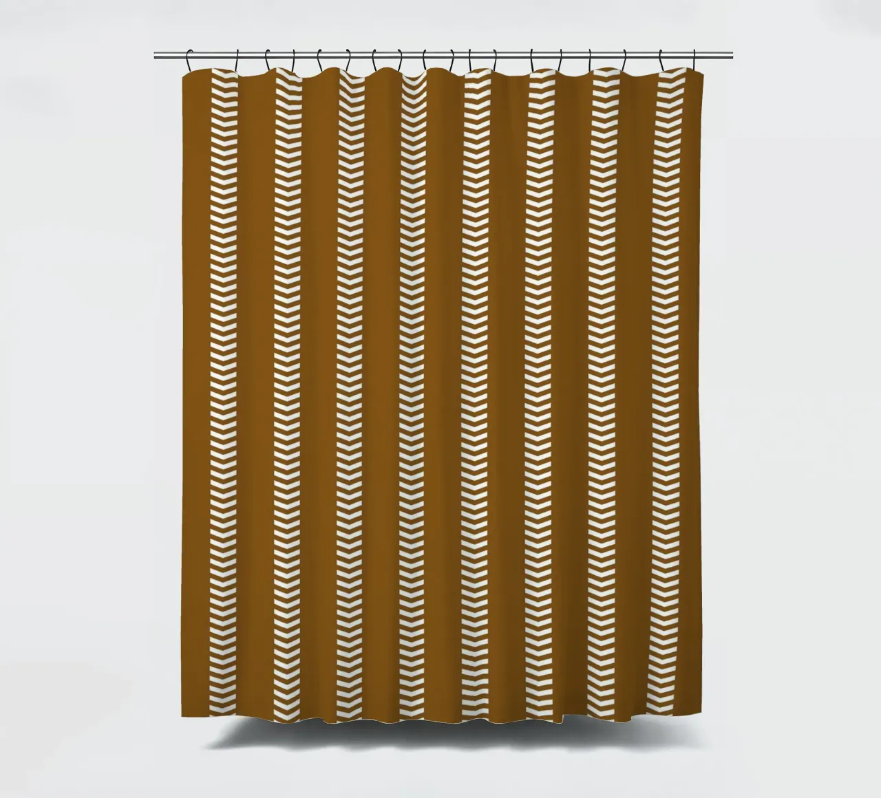 Chique Mudcloth Gestreepte Pijlen | Wit op Donker Chocolade Bruin douchegordijn van Beauty in Simplicity