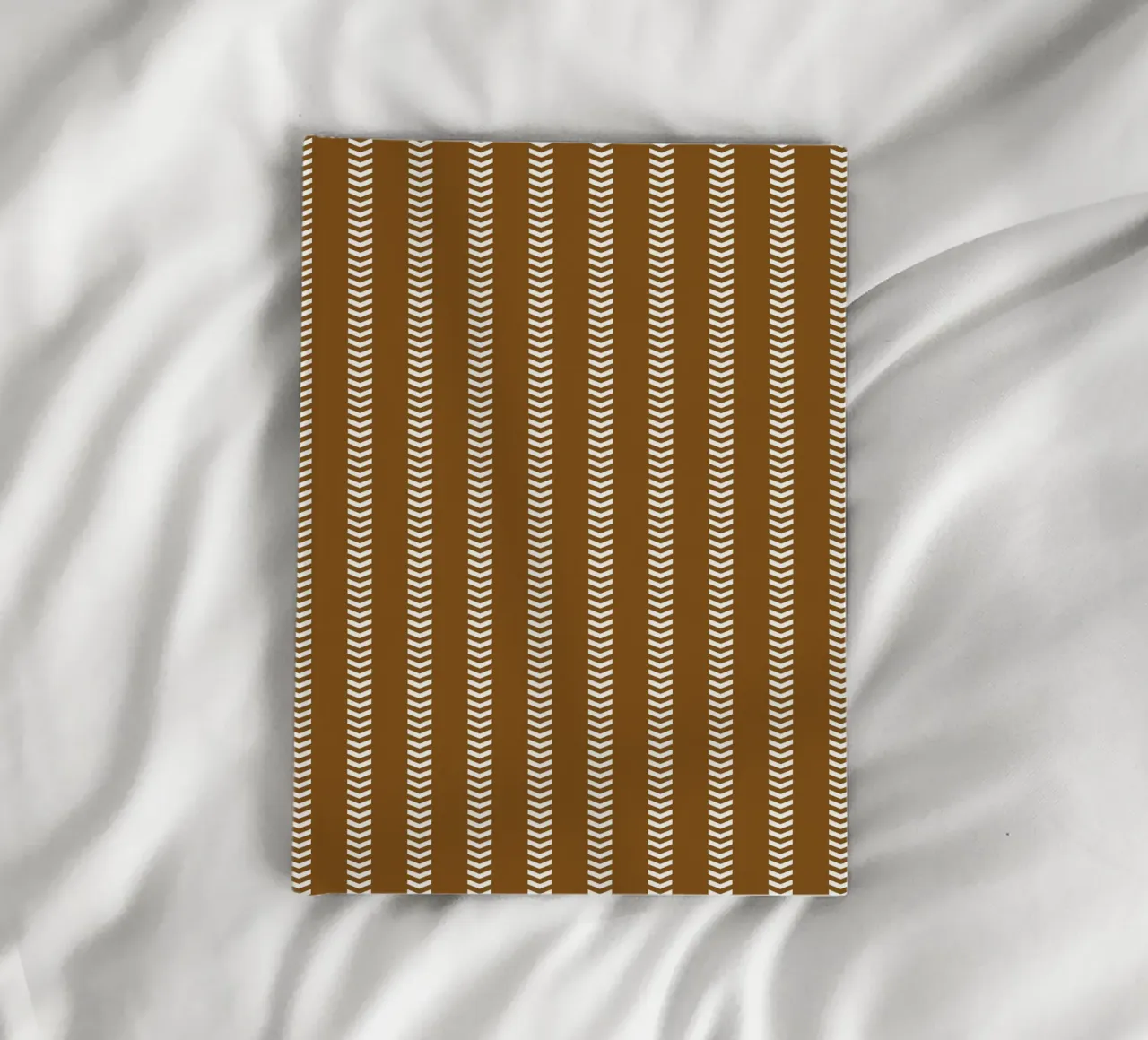 Chic Mudcloth Striped Arrows | White on Dark Chocolate Brown notebook by Beauty in Simplicity
