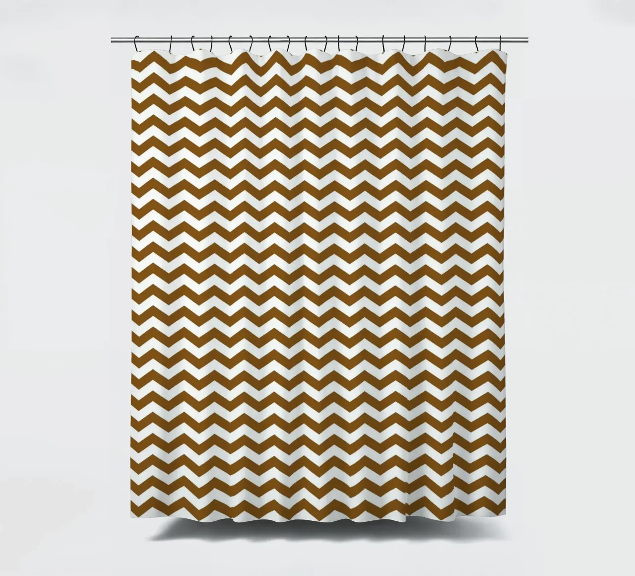 Minimal Chic Basic Standard Chevron | Weiß und Dunkelbraun Duschvorhang von Beauty in Simplicity