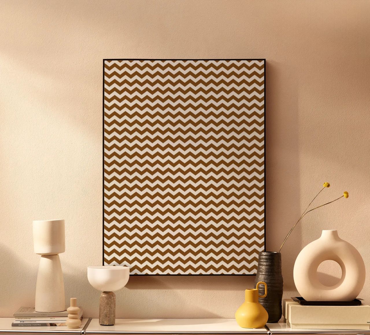 Minimal Chic Basic Standard Chevron | Bianco e marrone scuro plexiglass da Beauty in Simplicity