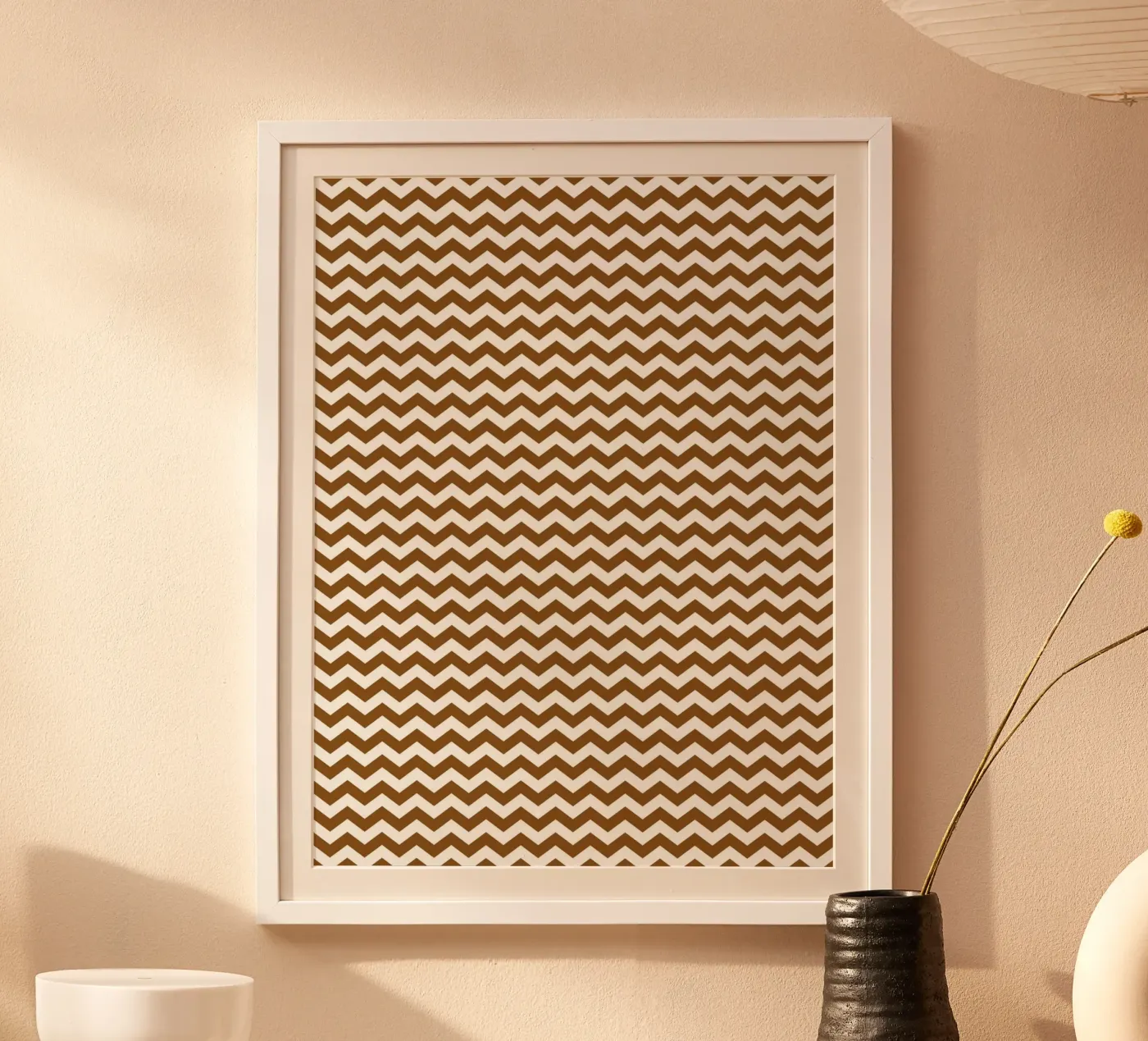 Minimal Chic Basic Standard Chevron | Bianco e marrone scuro poster da Beauty in Simplicity