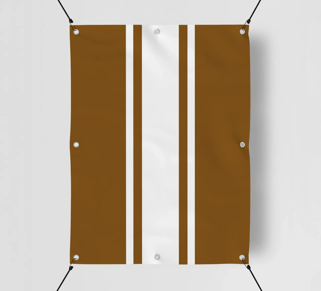 Basic Chic Scandi a righe centrate 1 | Bianco su marrone scuro telo in pvc da Beauty in Simplicity