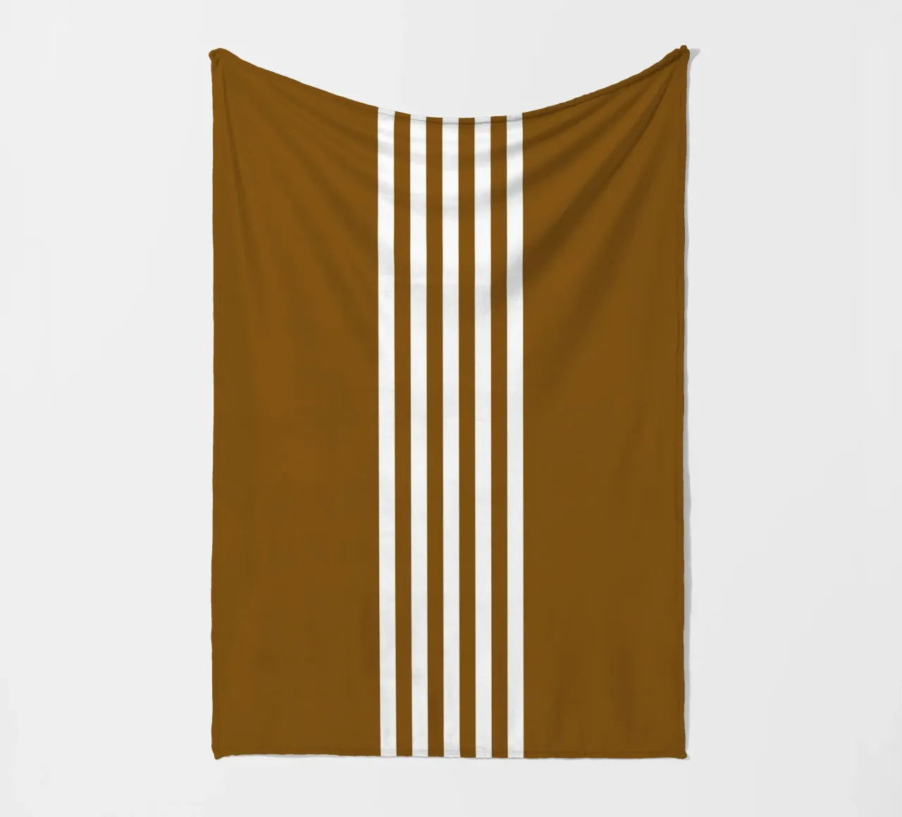 Basic Scandinavian Centered Stripes 2 | Weiß auf Dunkelbraun Fleecedecke von Beauty in Simplicity