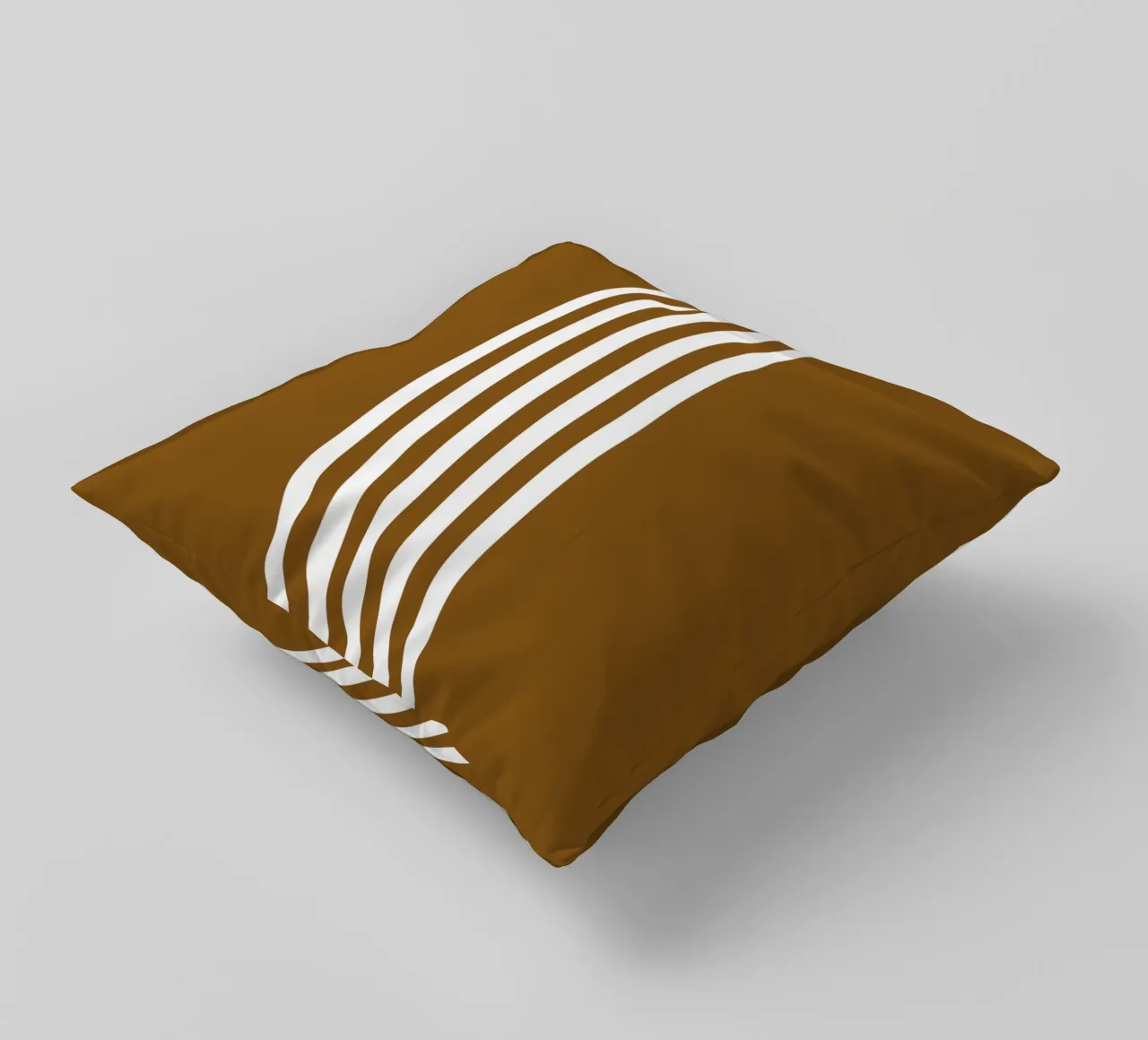 Basic Scandinavian Centered Stripes 2 | Weiß auf Dunkelbraun Kissen von Beauty in Simplicity