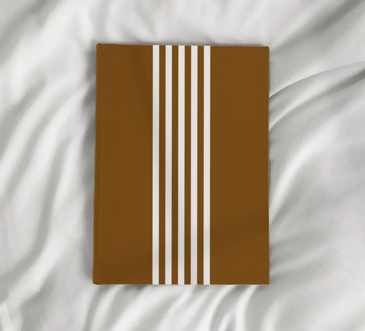 Basic Scandinavian Centered Stripes 2 | White on Dark Brown notebook by Beauty in Simplicity