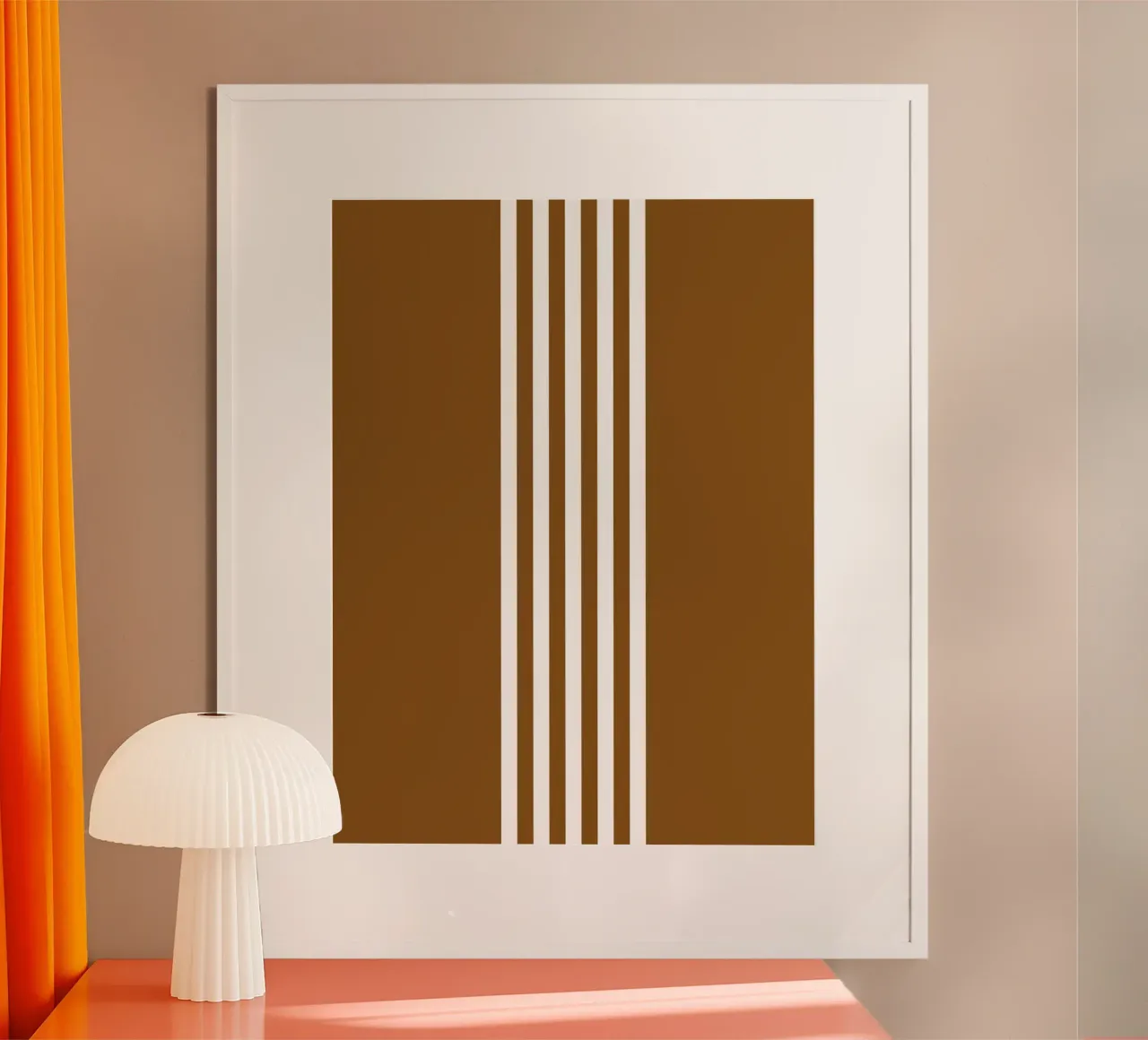 Basic Scandinavian Centered Stripes 2 | Weiß auf Dunkelbraun Hahnemühle von Beauty in Simplicity