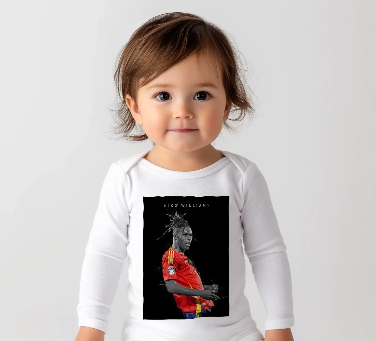 Nico Williams long-sleeve baby romper by tenten