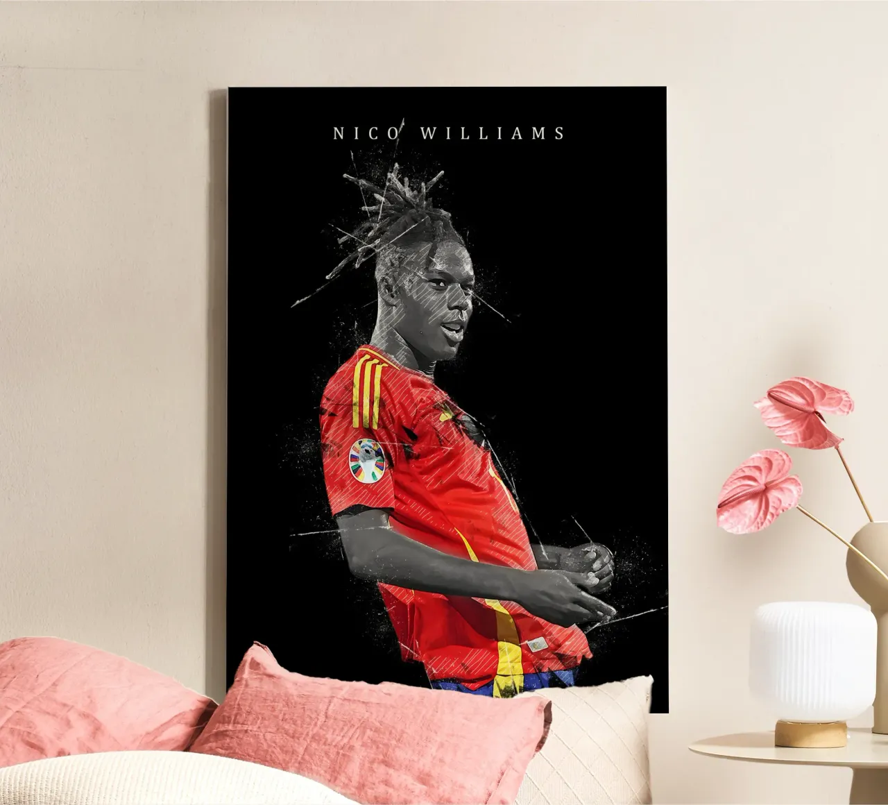 Nico Williams tela con Cornice a cassetta da tenten