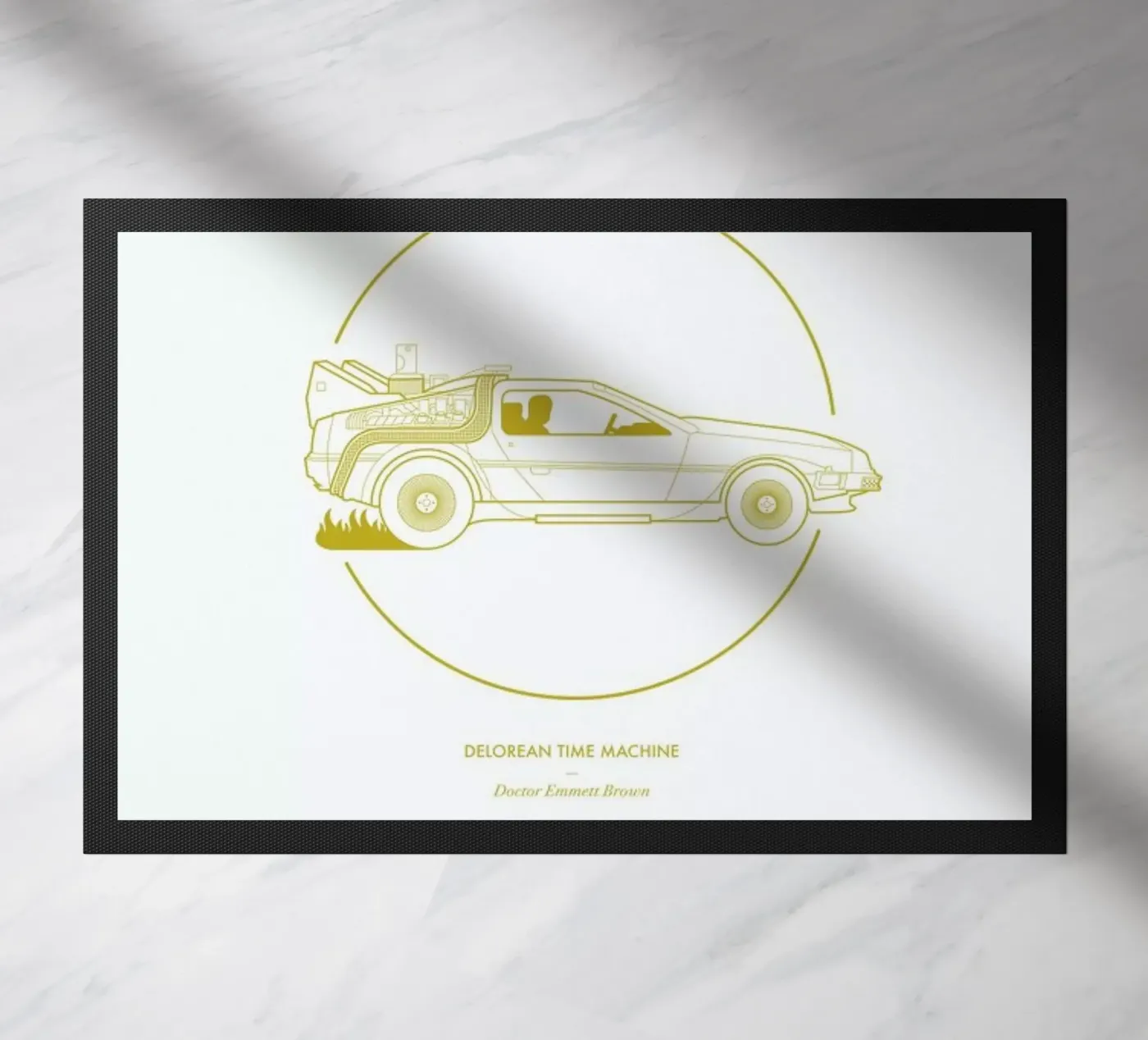 Delorean Time Machine doormat by Dean Smith