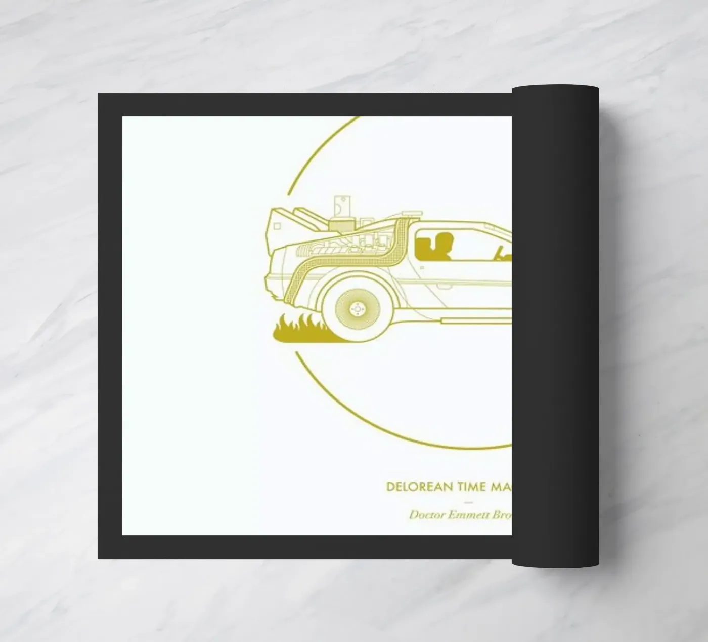 Delorean Time Machine doormat by Dean Smith