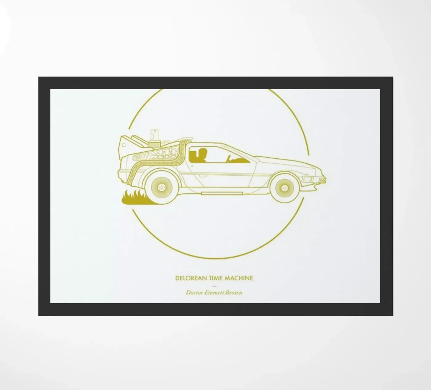 Delorean Time Machine doormat by Dean Smith