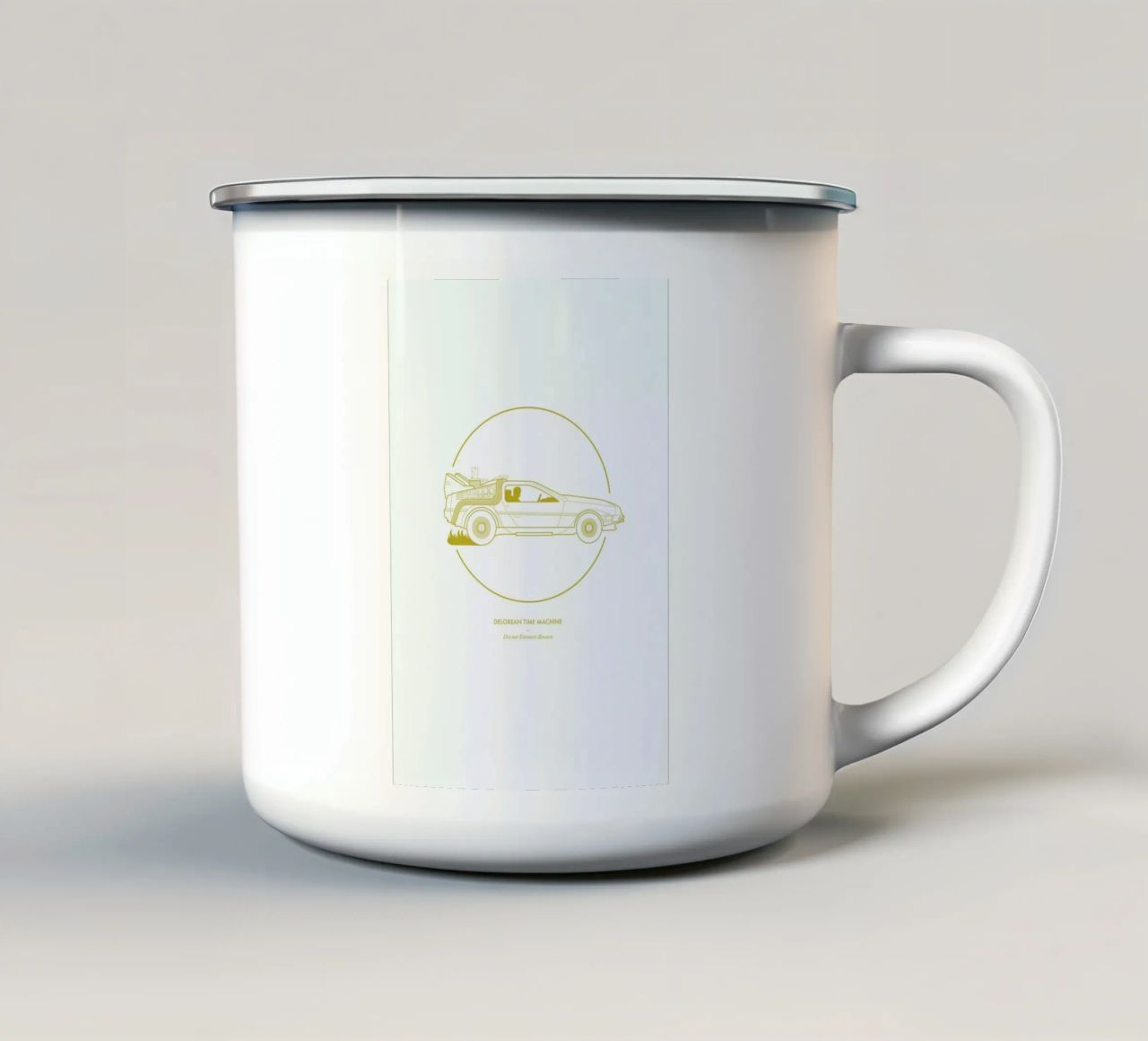 Delorean Time Machine tazza in smalto da Dean Smith